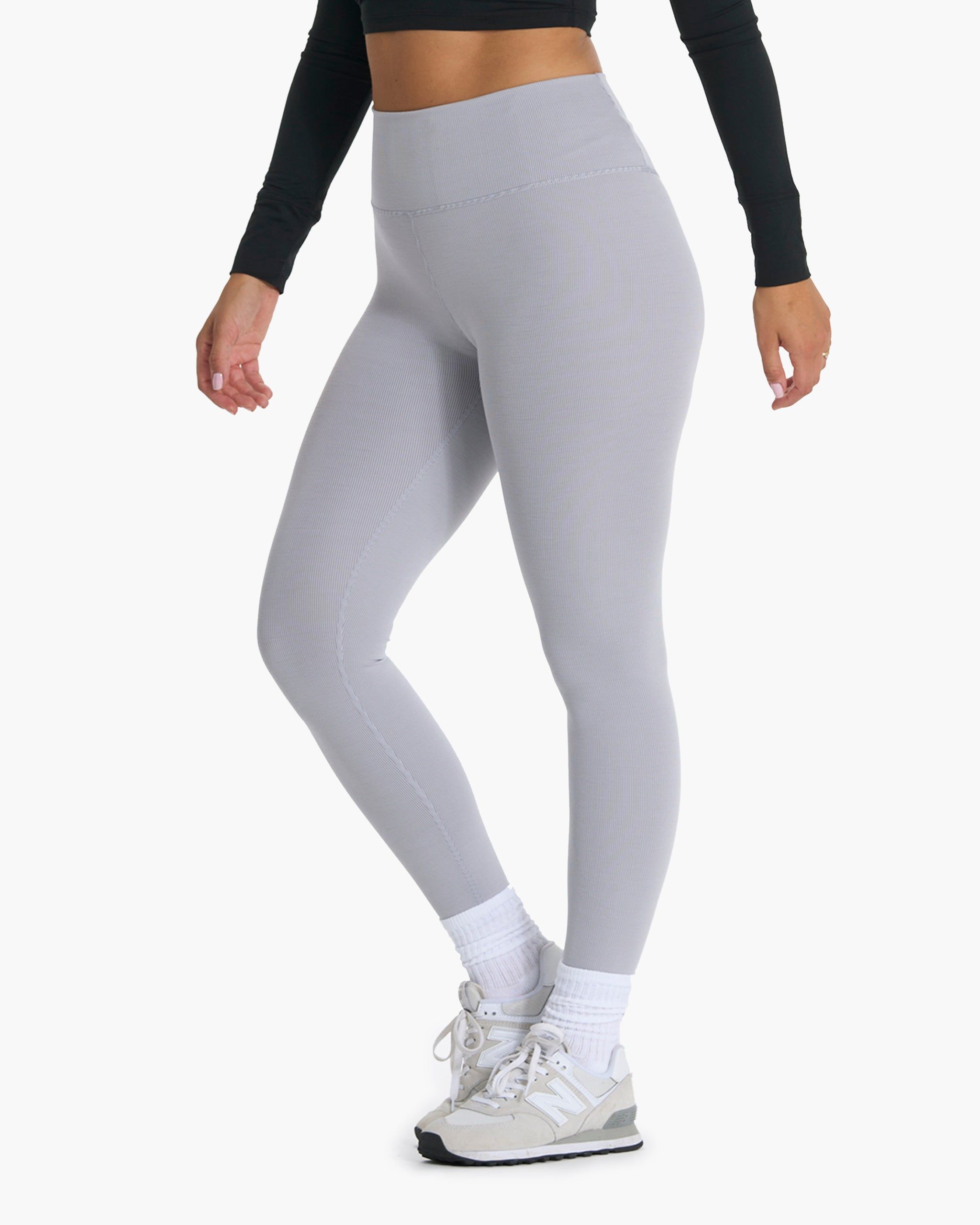 Lux Rib Studio Legging | Pale Grey Heather sold by Vuori product image thumbnail 8