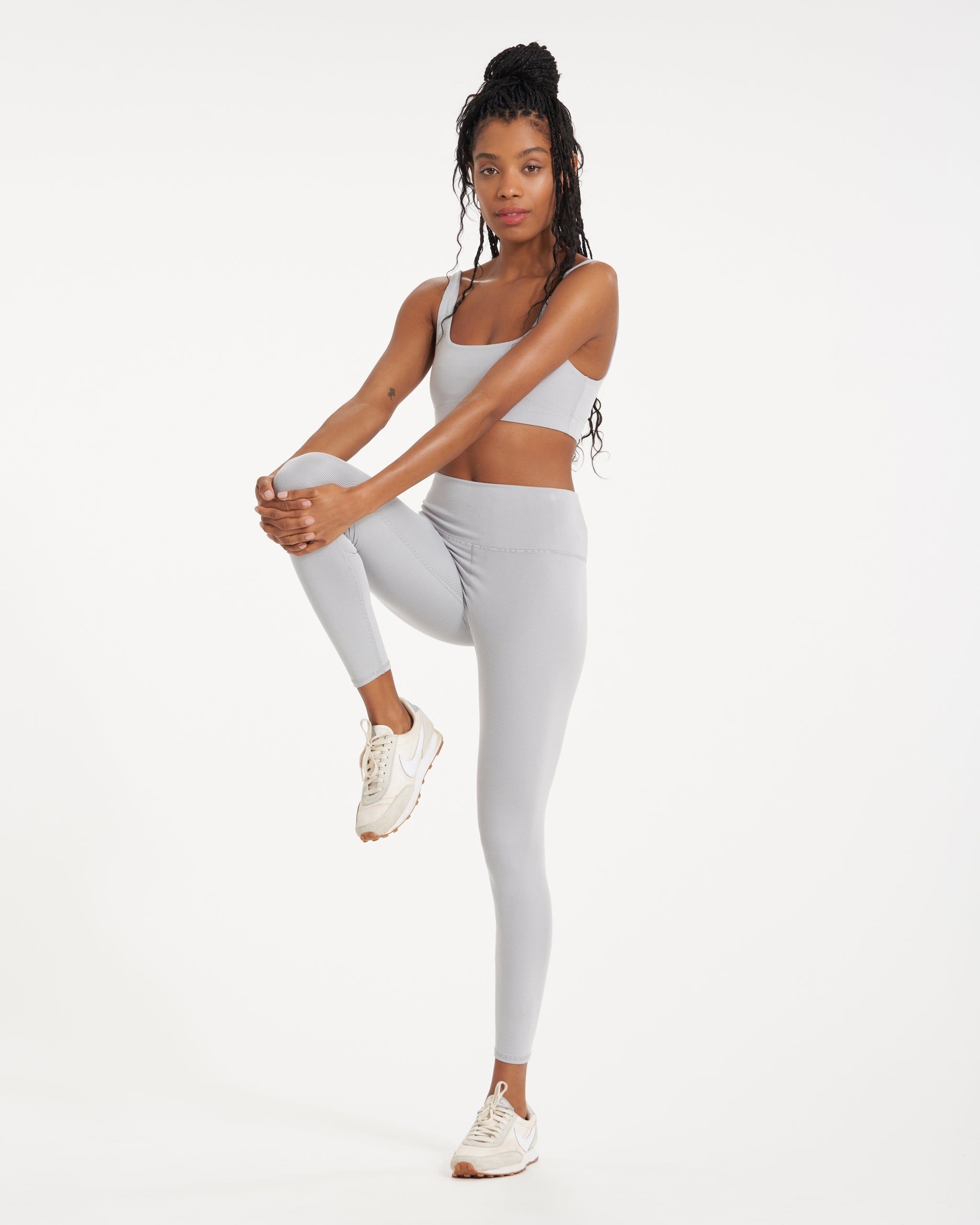 Lux Rib Studio Legging | Pale Grey Heather sold by Vuori product image thumbnail 4