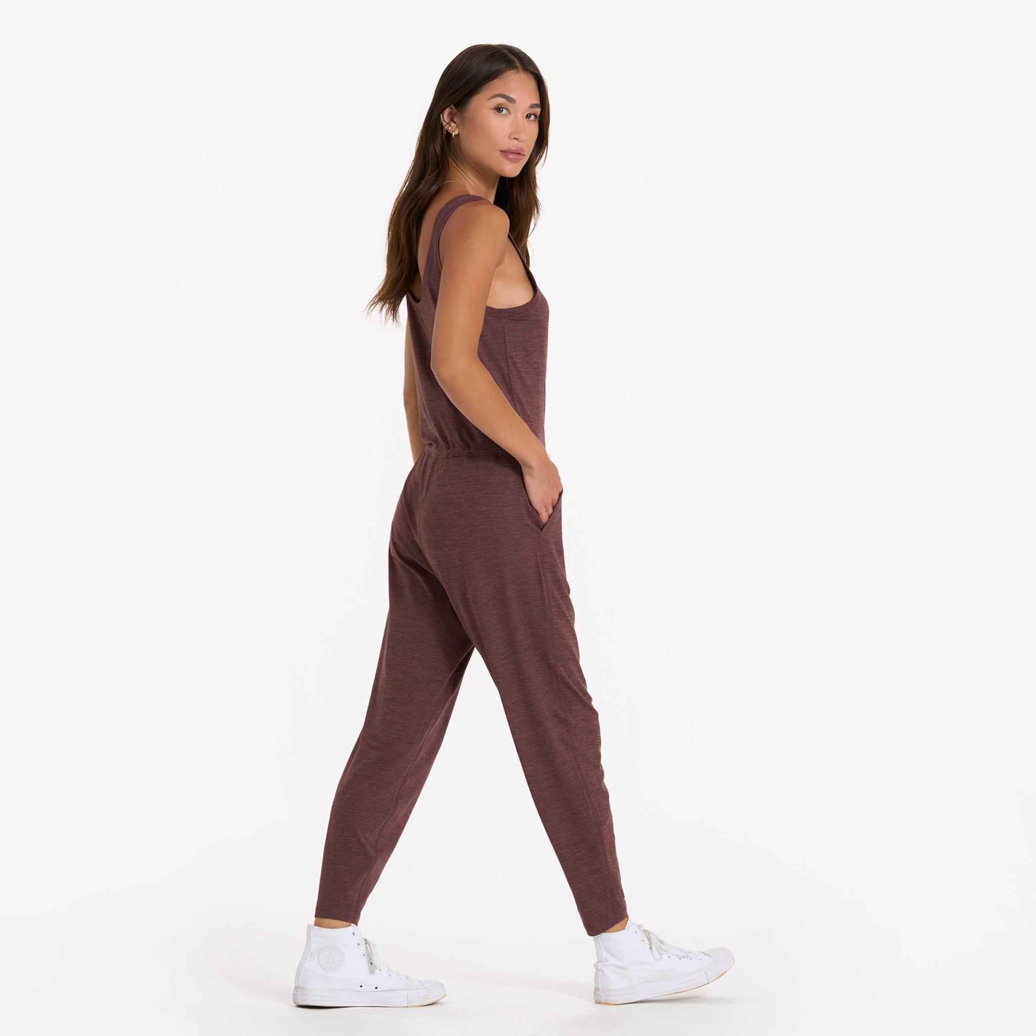 Lux At Ease Jumpsuit | Chestnut Heather sold by Vuori product image thumbnail 6