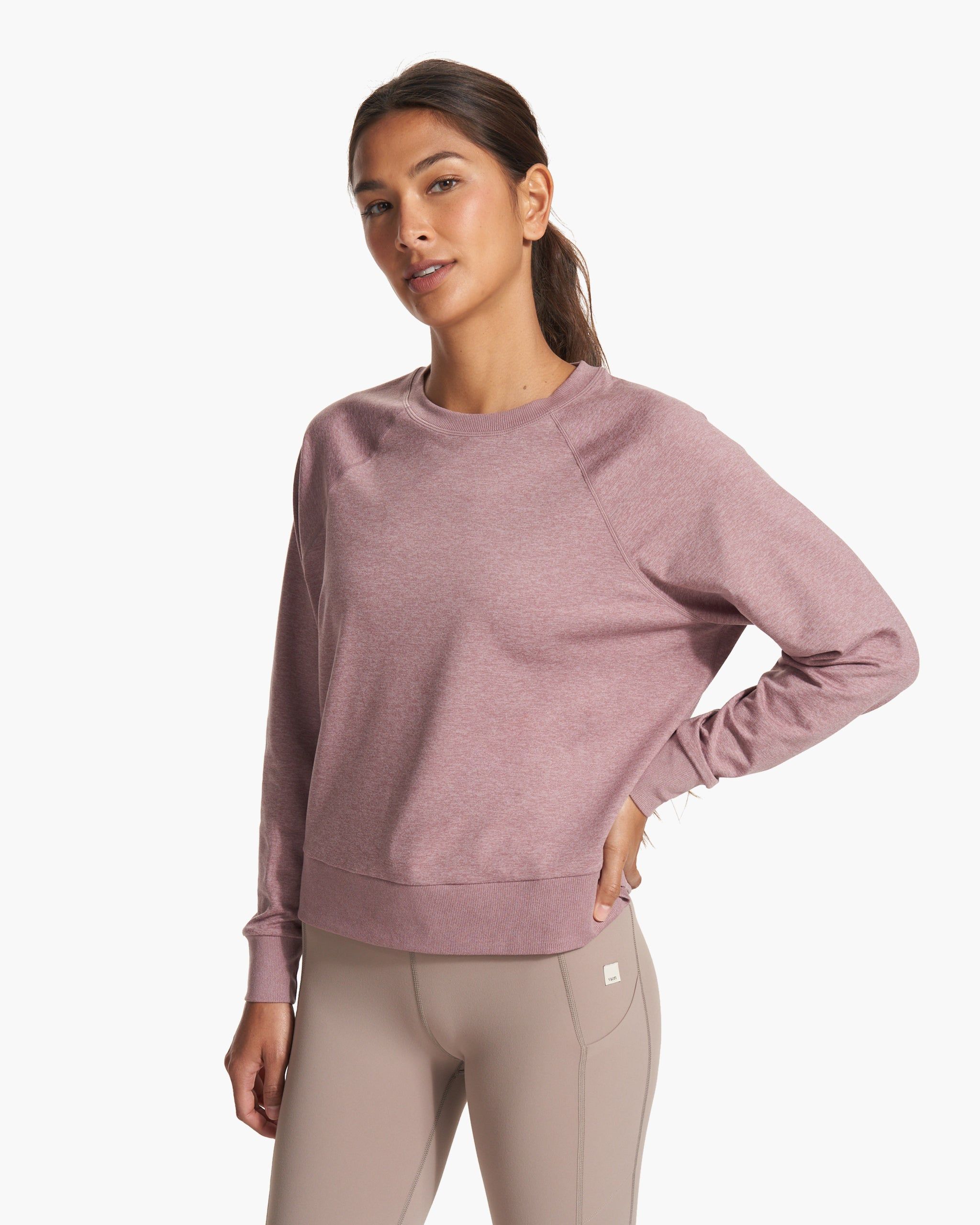 Long Sleeve Halo Crew | Orchid Heather sold by Vuori