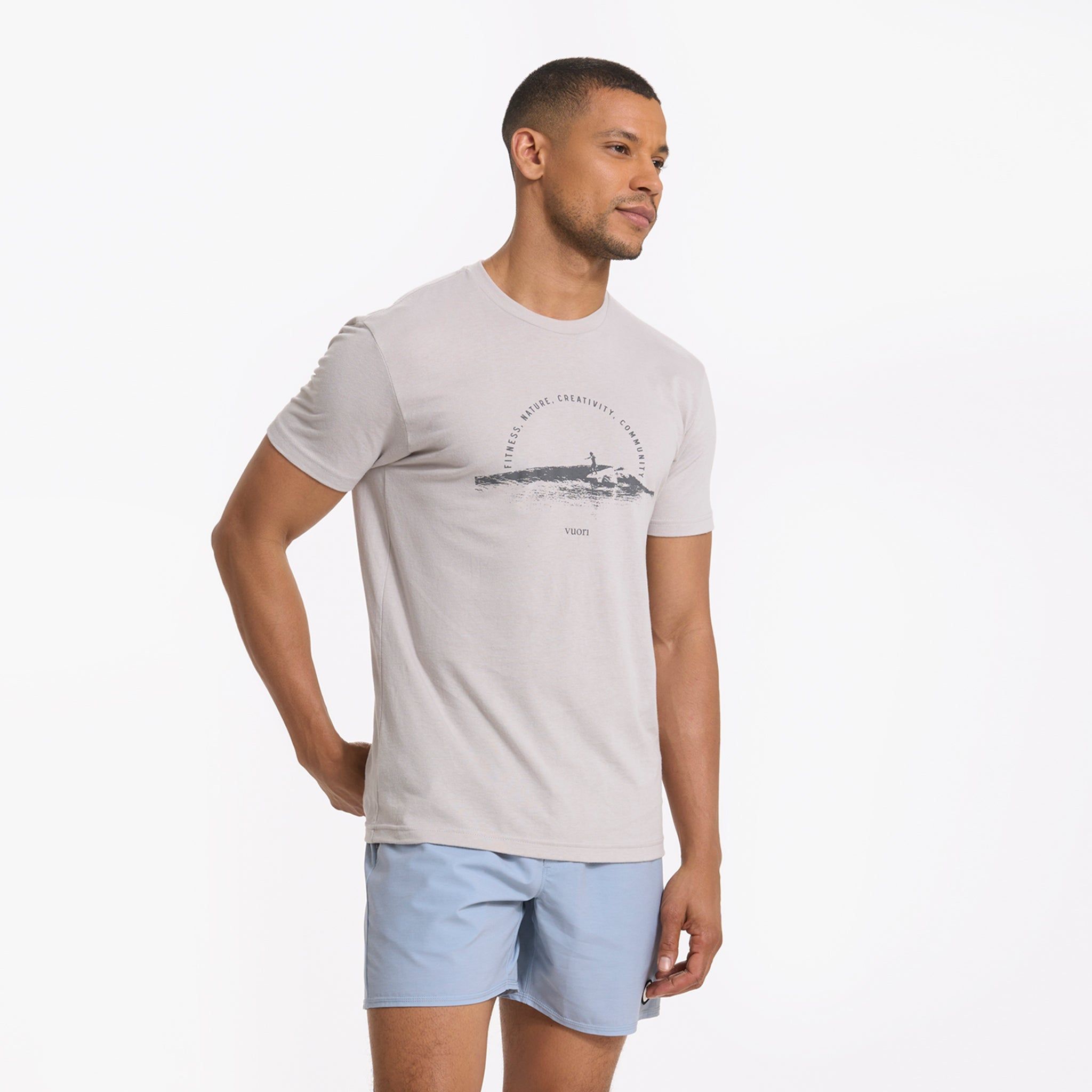 Sun Sets Tee | Light Grey sold by Vuori product image thumbnail 4