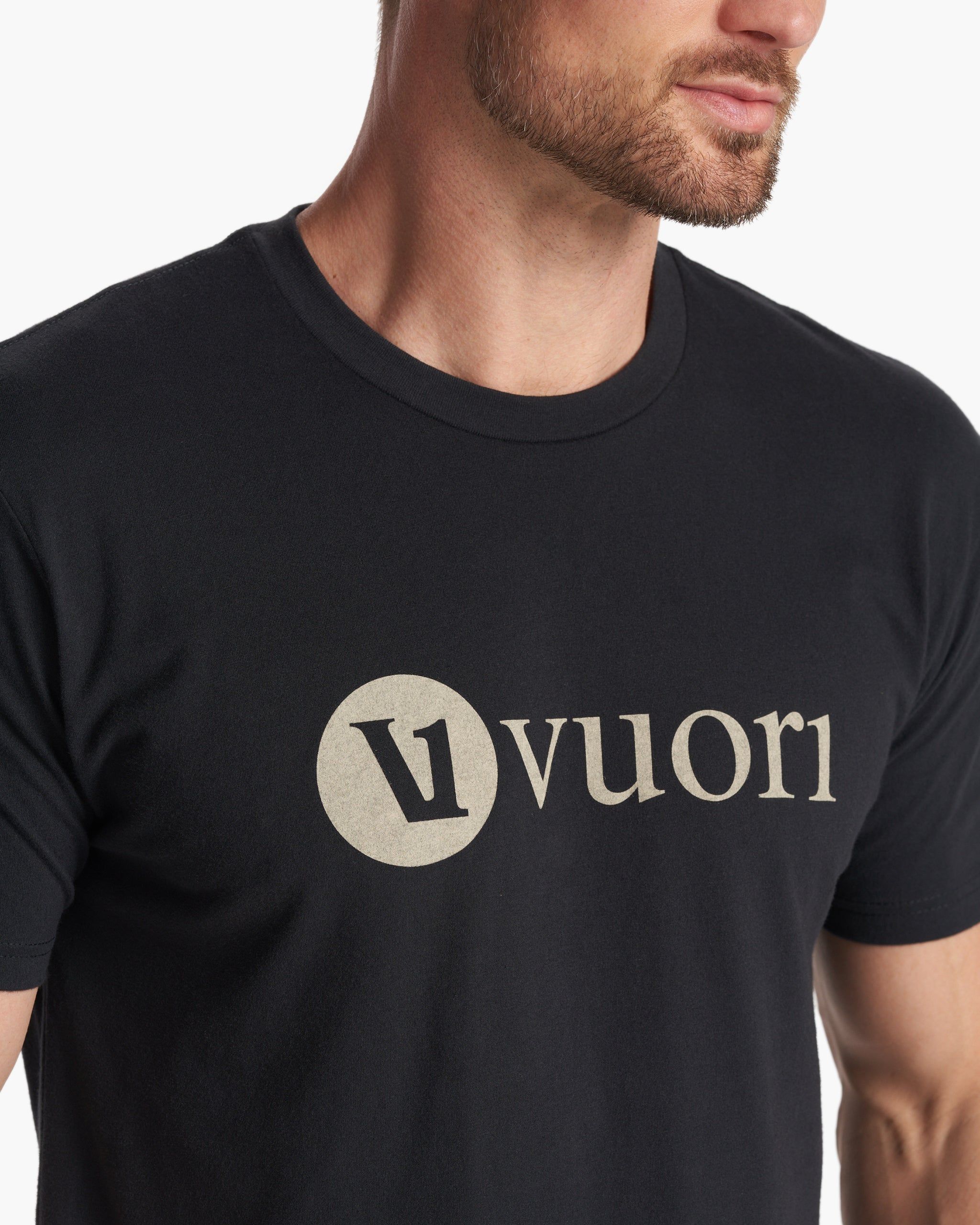 V1 Vuori Wordmark Logo Tee | Black/Teak sold by Vuori product image thumbnail 3