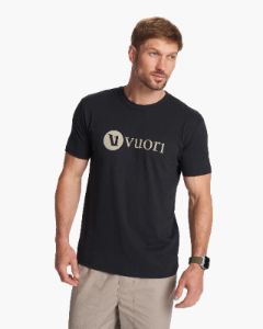 V1 Vuori Wordmark Logo Tee | Black/Teak sold by Vuori