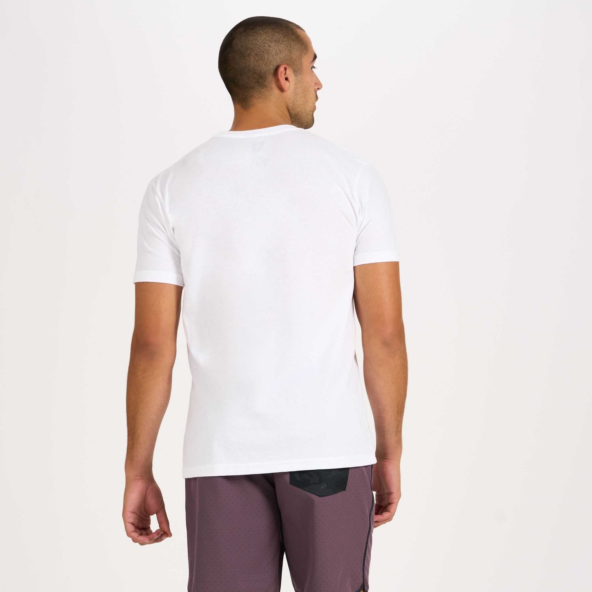 V1 Vuori Wordmark Logo Tee | White / Smoked Plum sold by Vuori product image thumbnail 3
