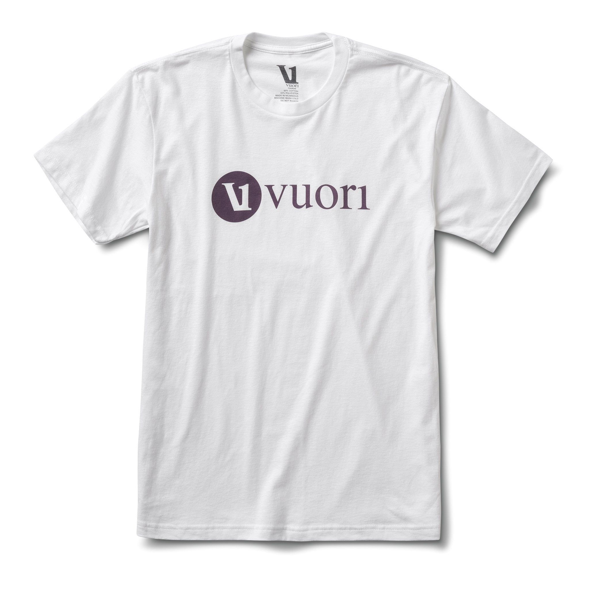 V1 Vuori Wordmark Logo Tee | White / Smoked Plum sold by Vuori