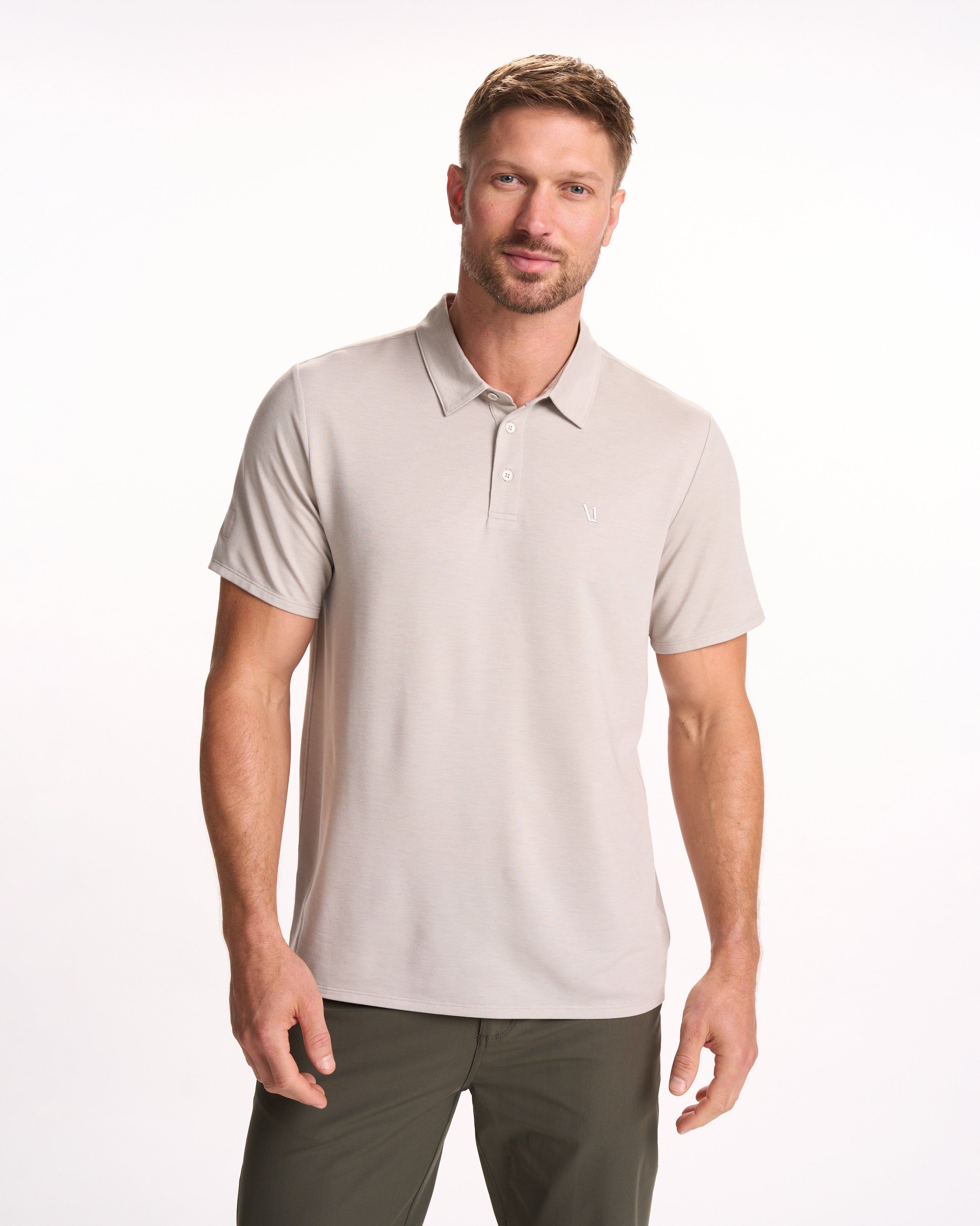 Knit Twill Polo | Beachsand Heather sold by Vuori product image thumbnail 2