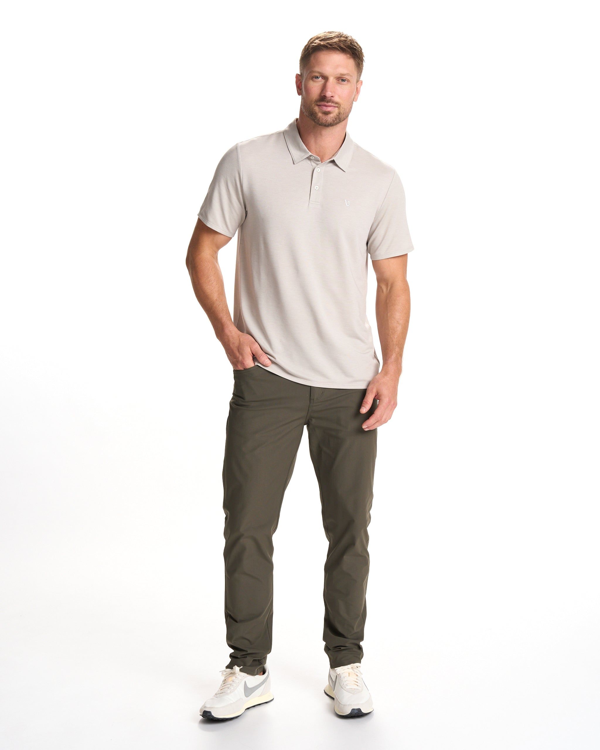 Knit Twill Polo | Beachsand Heather sold by Vuori product image thumbnail 6