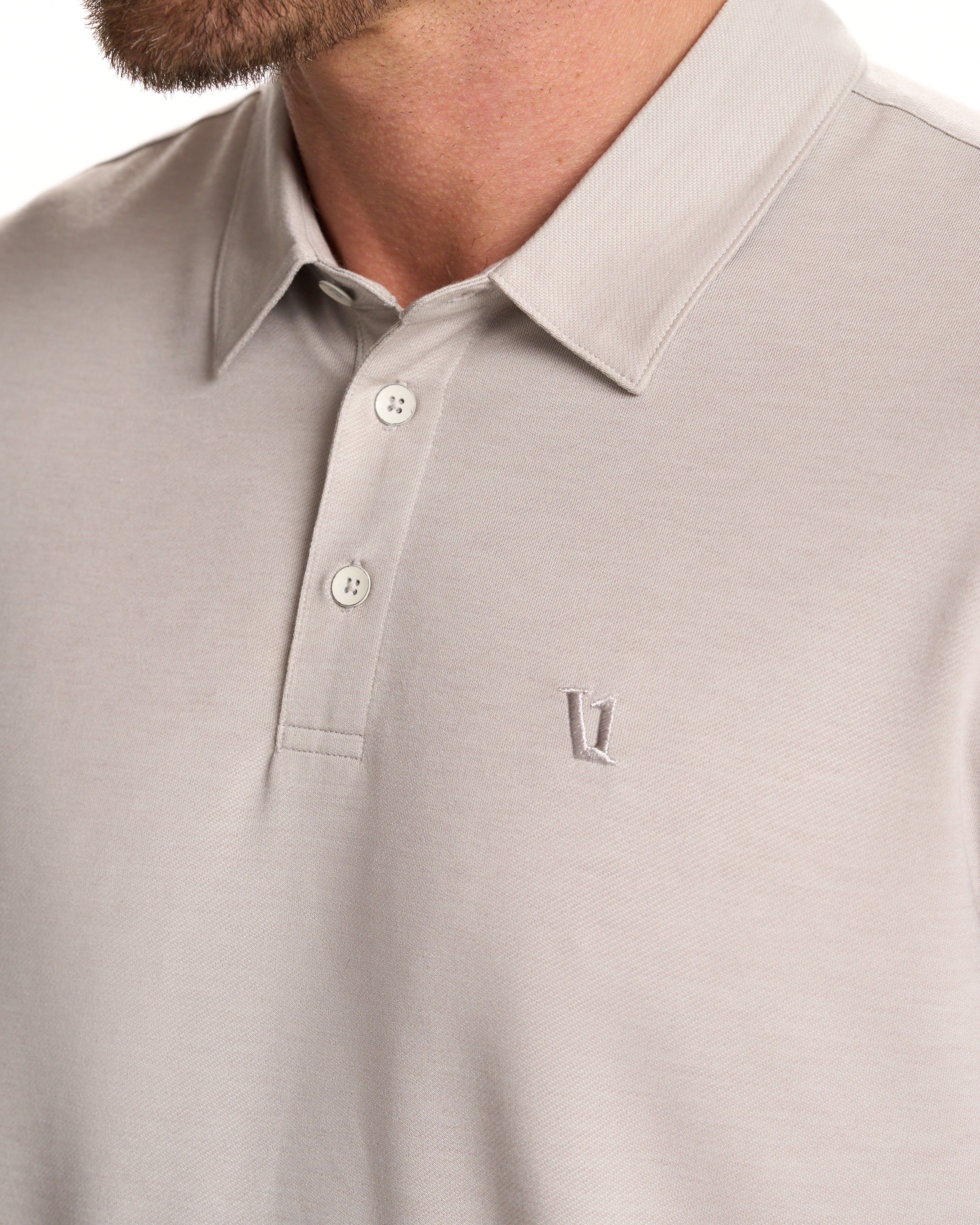 Knit Twill Polo | Beachsand Heather sold by Vuori product image thumbnail 3