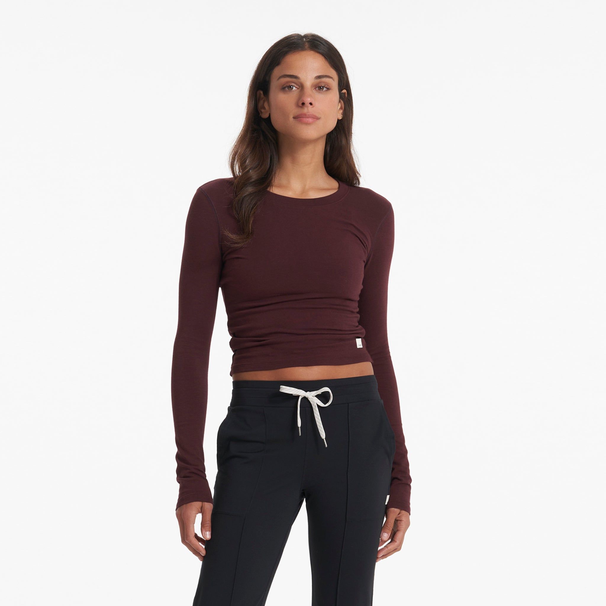 Long-Sleeve Coast Crop Crew | Ruby sold by Vuori product image thumbnail 2