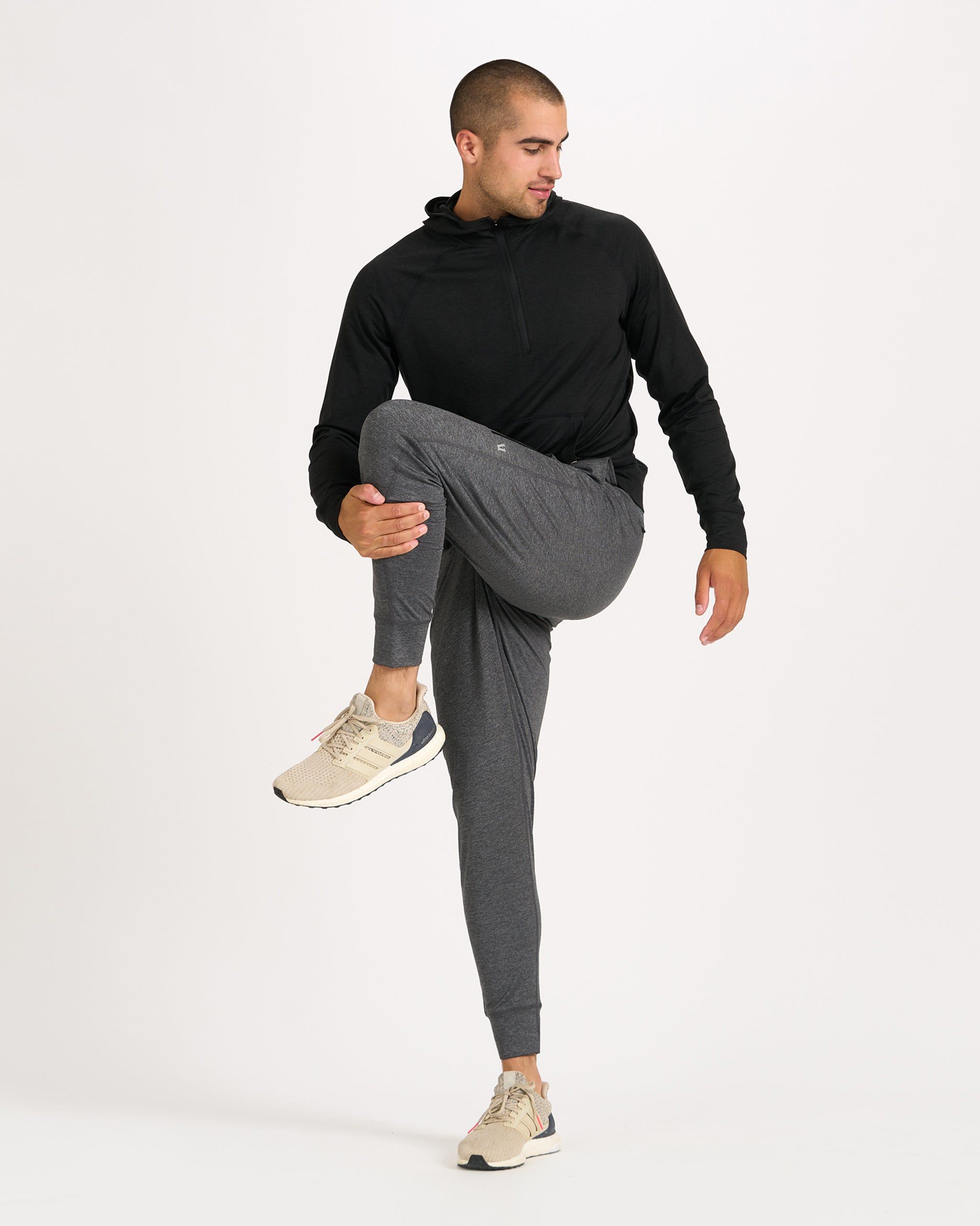 Ponto Performance Half Zip Hoodie | Black Heather sold by Vuori product image thumbnail 6