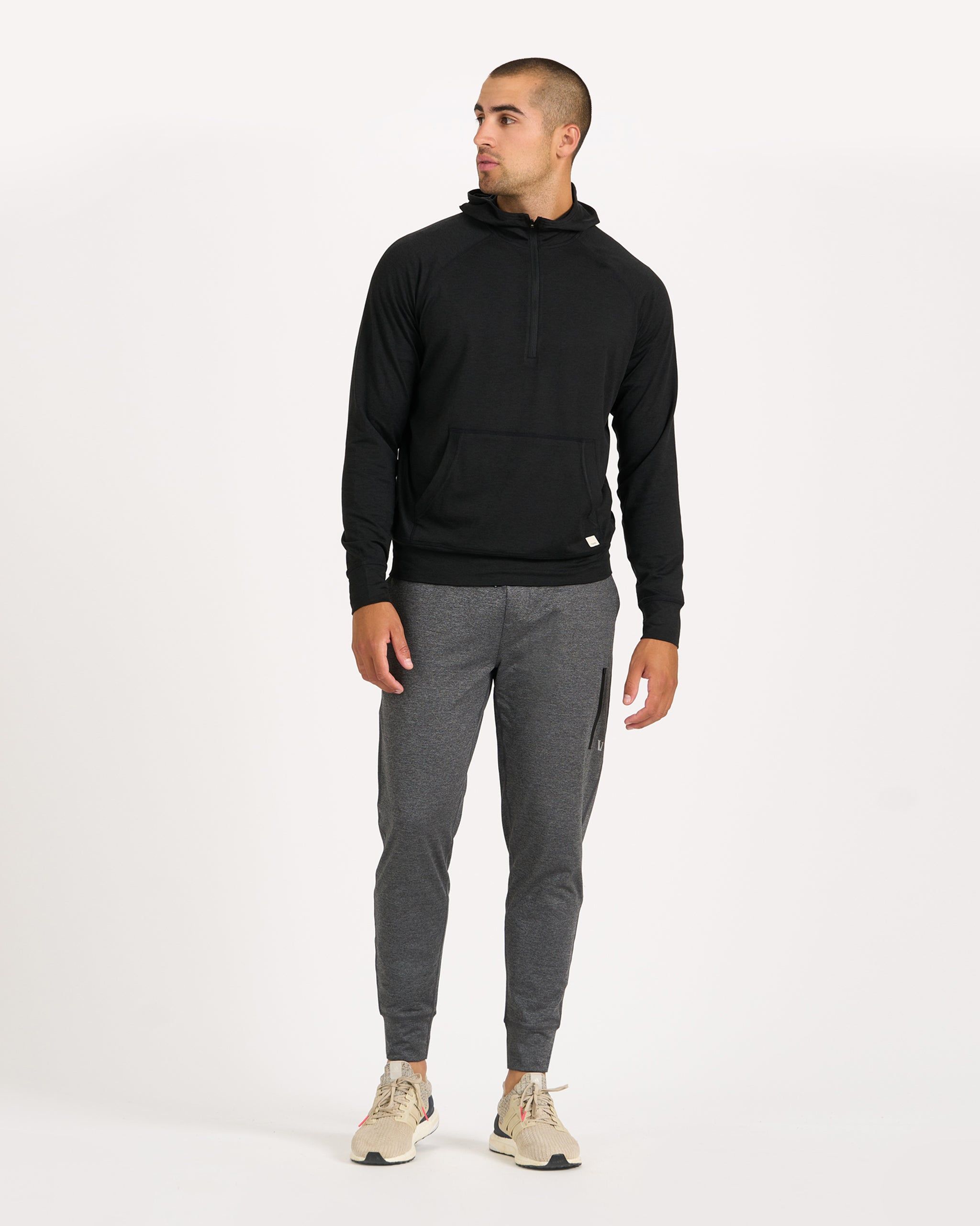 Ponto Performance Half Zip Hoodie | Black Heather sold by Vuori product image thumbnail 5
