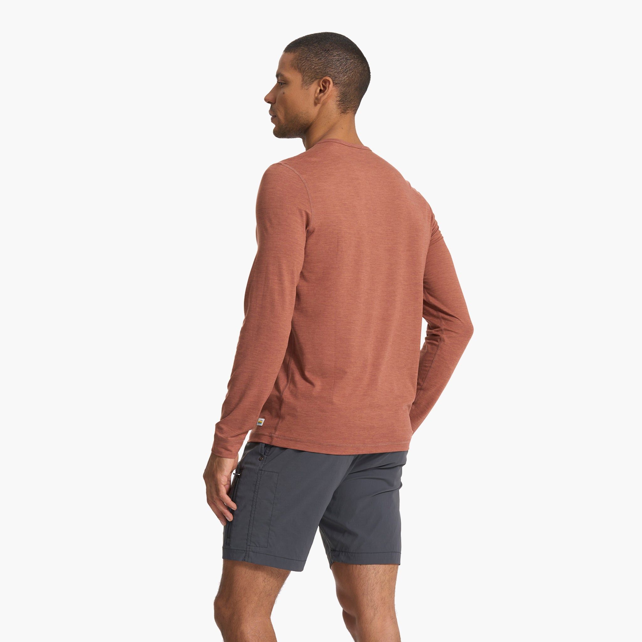 Long Sleeve Ease Performance Henley | Copper Heather sold by Vuori product image thumbnail 5