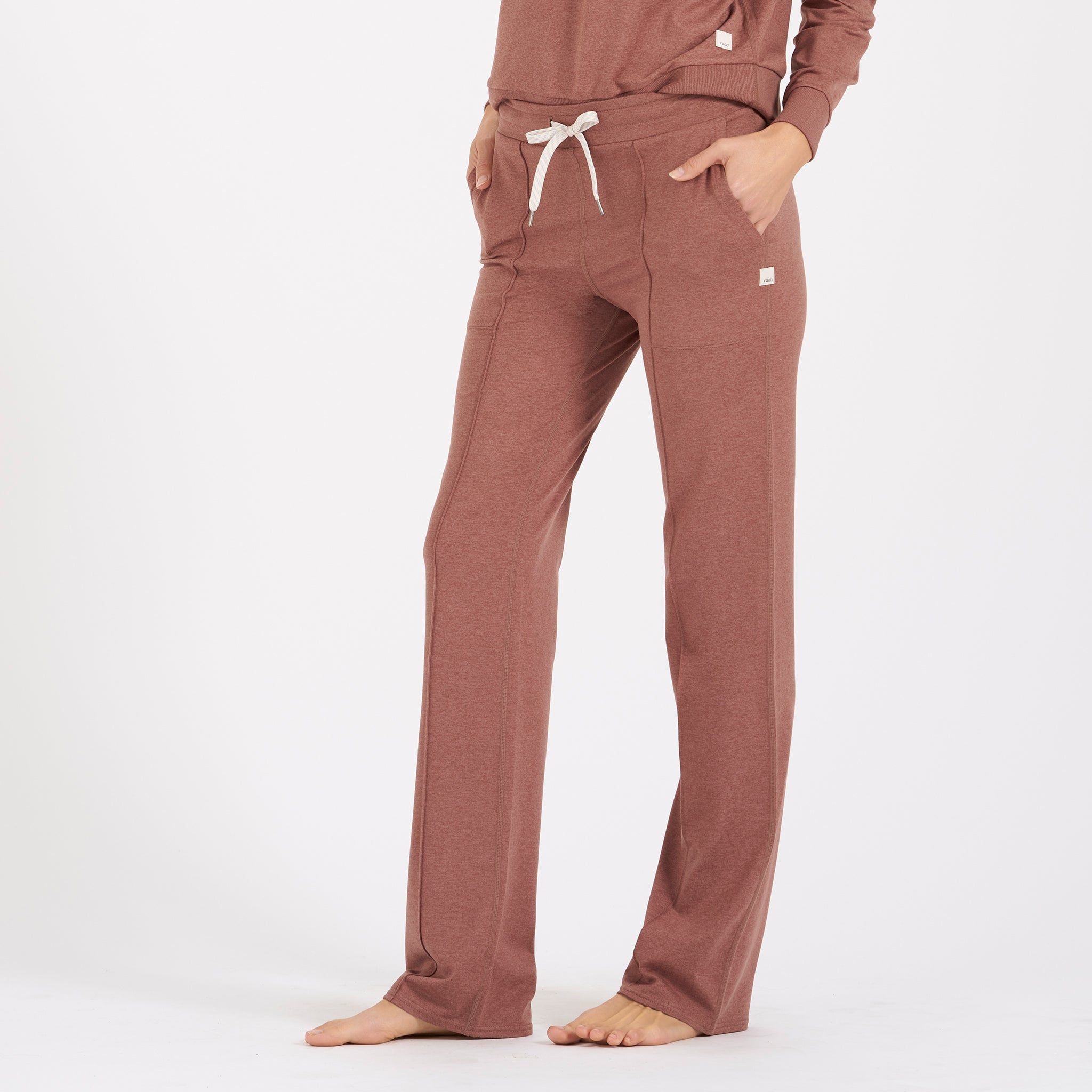 Halo Wide Leg Flare Pant | Terracotta Heather sold by Vuori