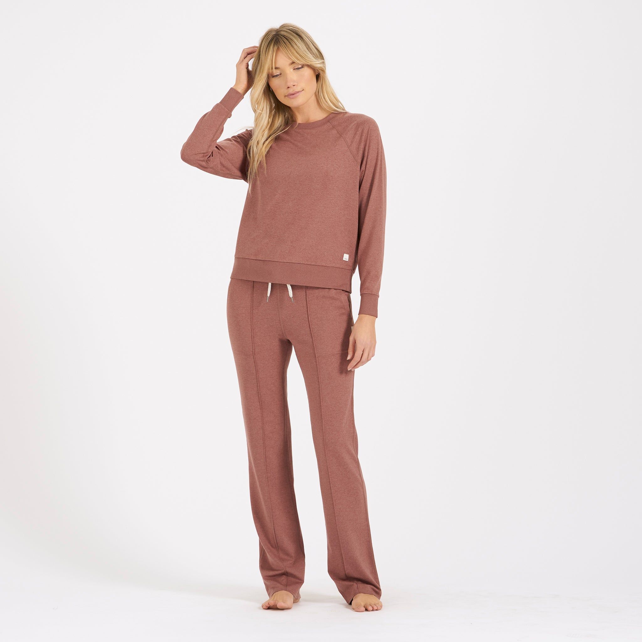 Halo Wide Leg Flare Pant | Terracotta Heather sold by Vuori product image thumbnail 4