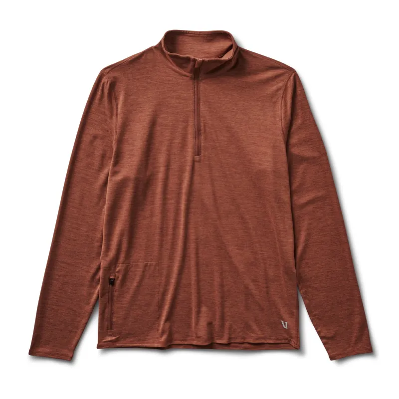 Ease Performance Half Zip | Dark Terracotta Heather sold by Vuori