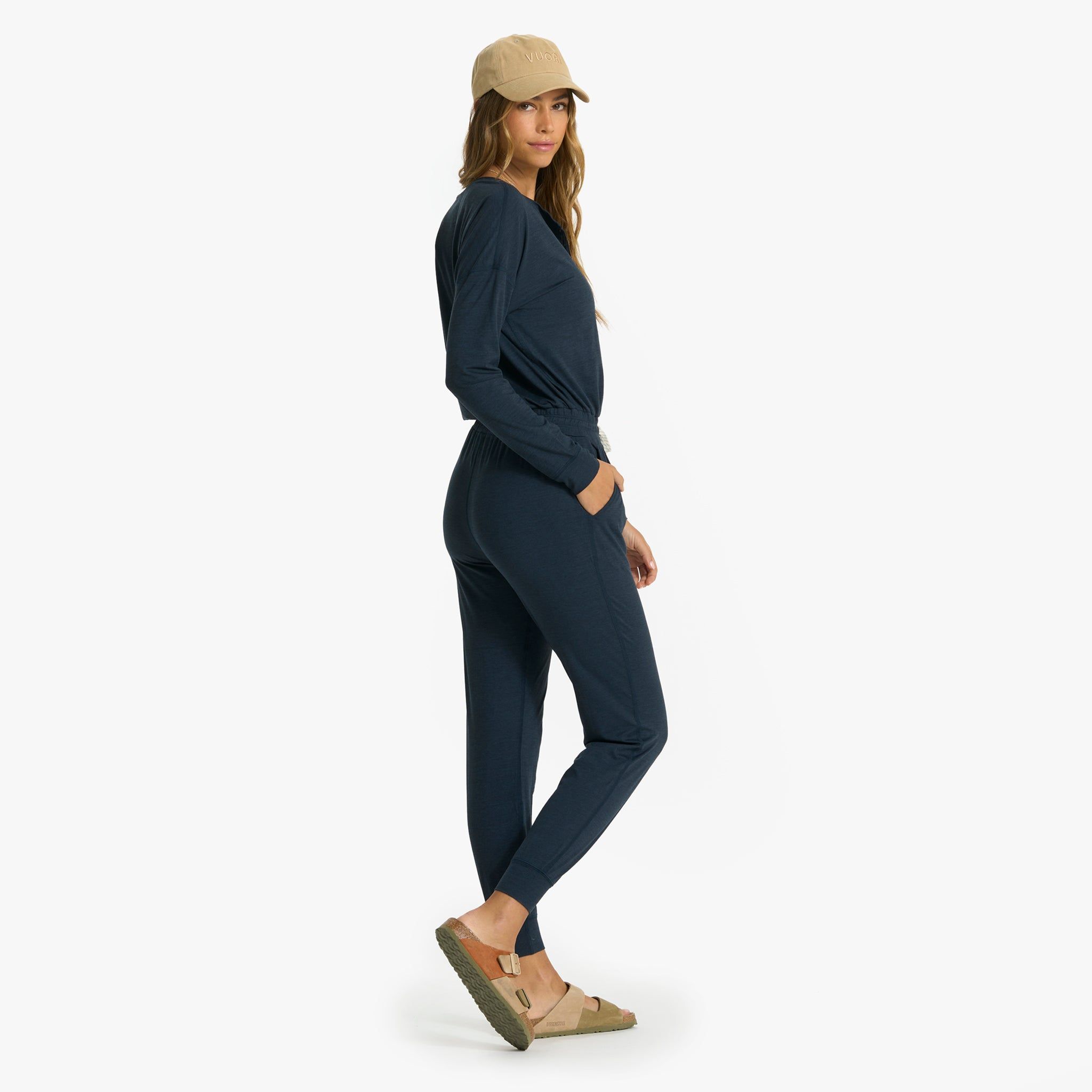 Lux Henley Jumpsuit | Ink Heather sold by Vuori product image thumbnail 4