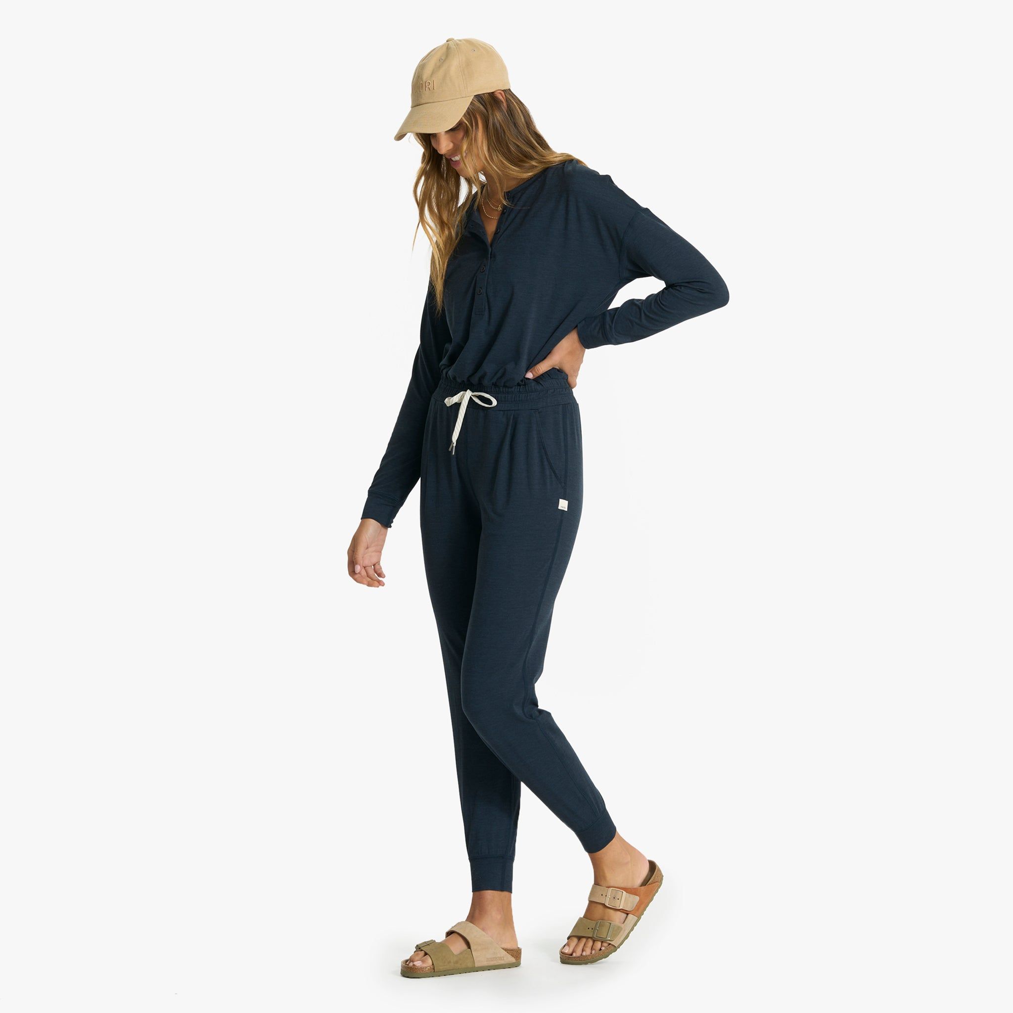 Lux Henley Jumpsuit | Ink Heather sold by Vuori product image thumbnail 2