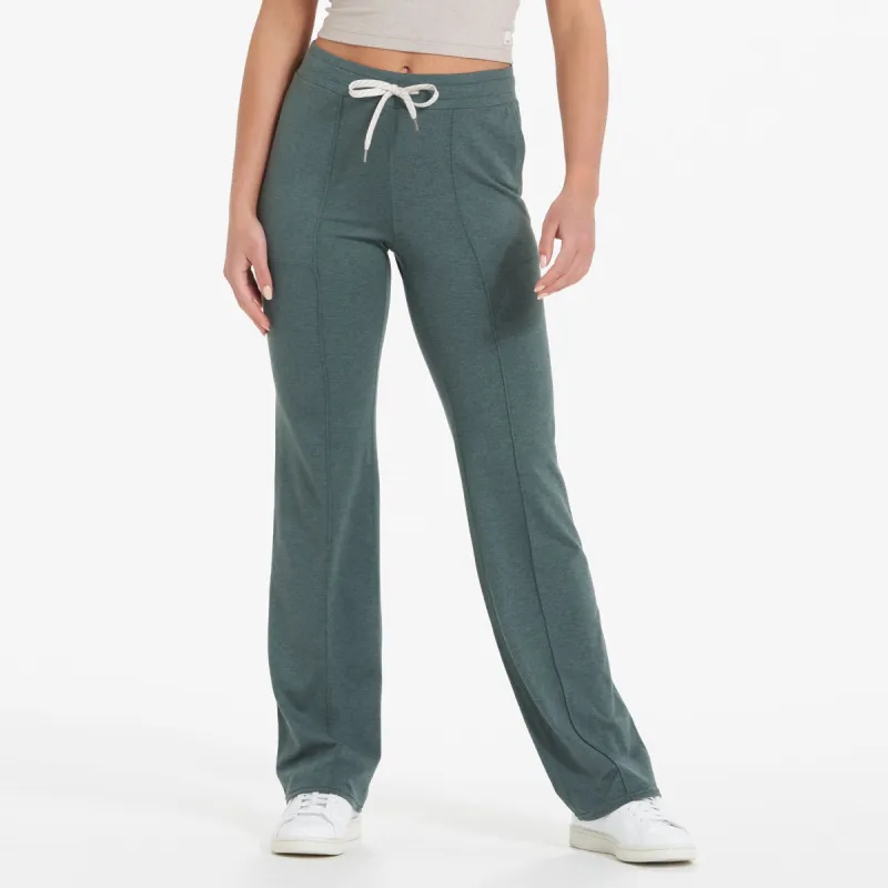 Halo Wide Leg Flare Pant | Kelp Heather sold by Vuori