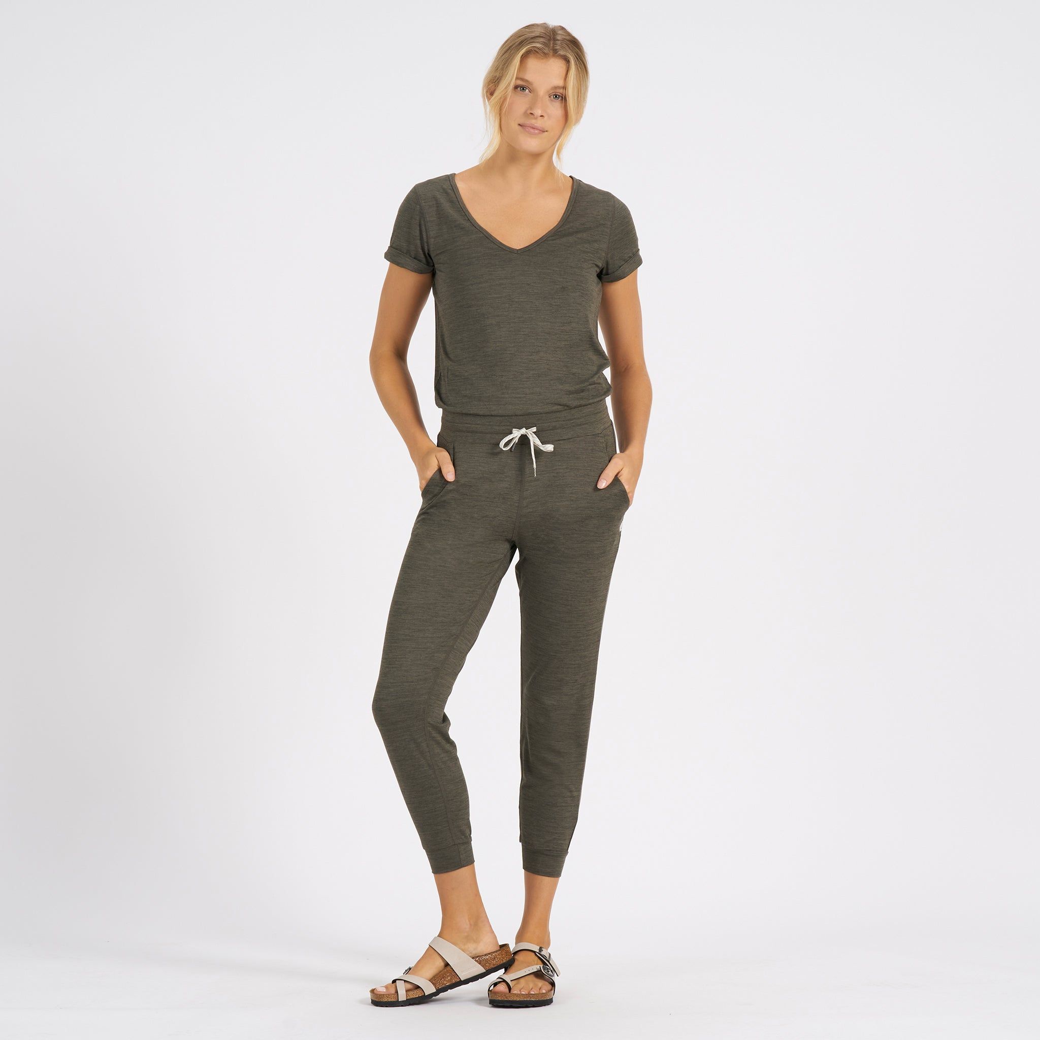 All Day Jumpsuit | Oregano Heather sold by Vuori