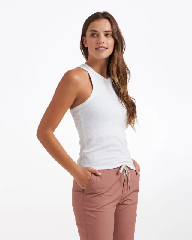 Sunrise High Neck Tank | White sold by Vuori