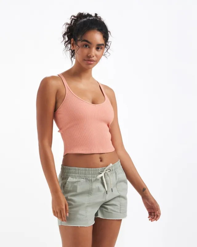 Rib Crop Tank | Light Cinnamon sold by Vuori