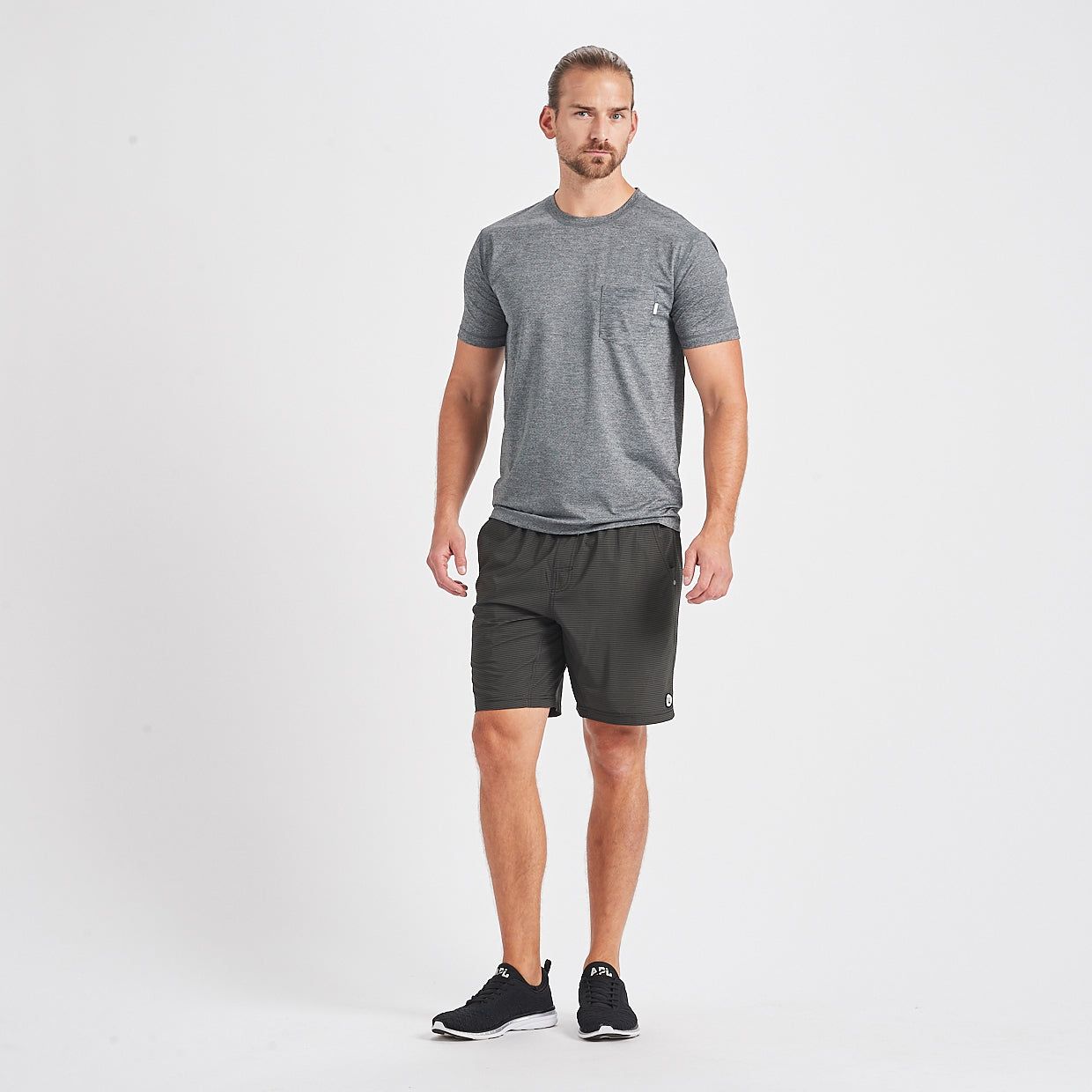 Kore Short | Evergreen Black Stripe sold by Vuori product image thumbnail 4