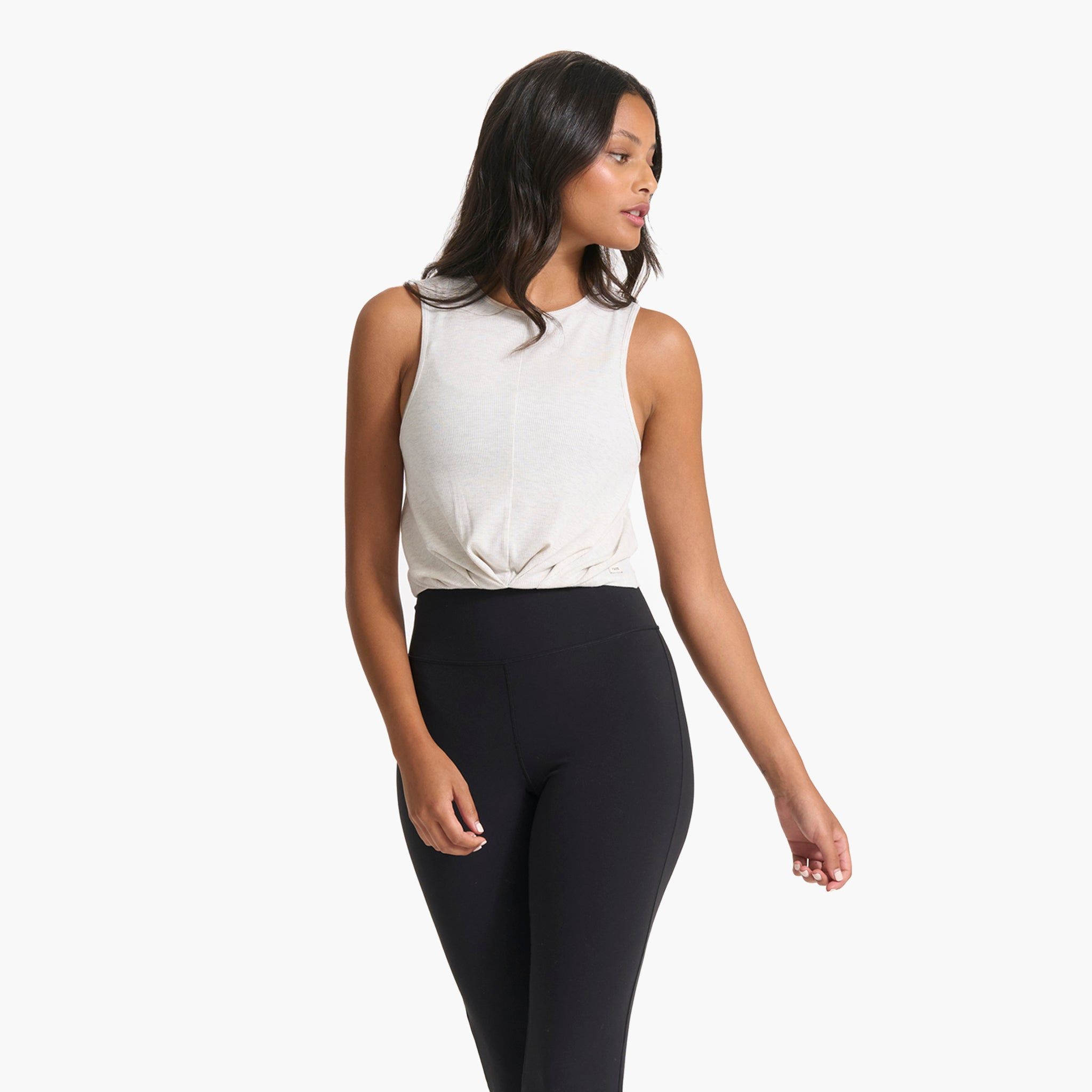 Cove High Neck Tank | White Heather sold by Vuori