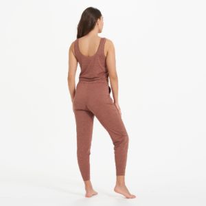 Lux At Ease Jumpsuit | Dark Terracotta Heather sold by Vuori