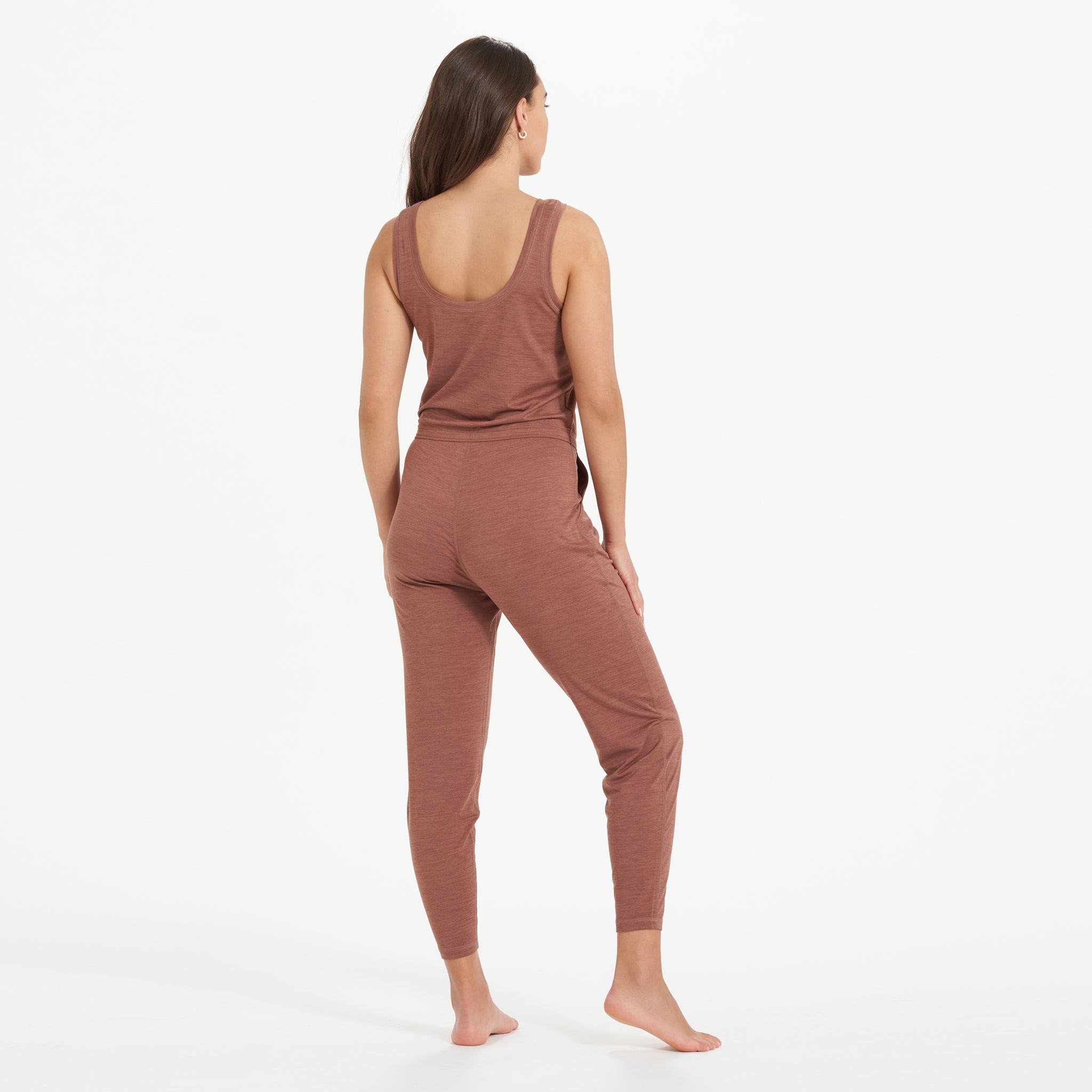 Lux At Ease Jumpsuit | Dark Terracotta Heather sold by Vuori product image thumbnail 5