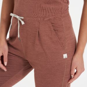 Lux At Ease Jumpsuit | Dark Terracotta Heather sold by Vuori
