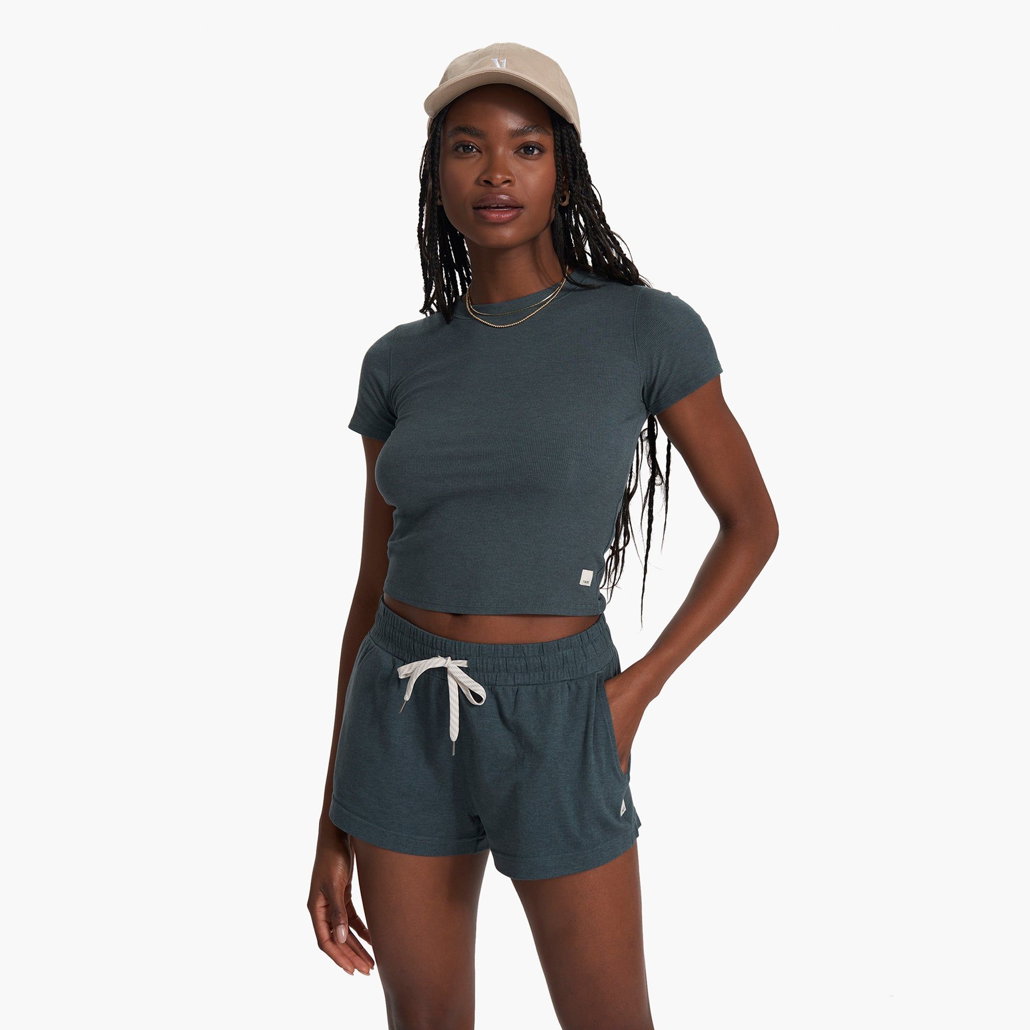 Pose Fitted Tee | Stone Heather sold by Vuori
