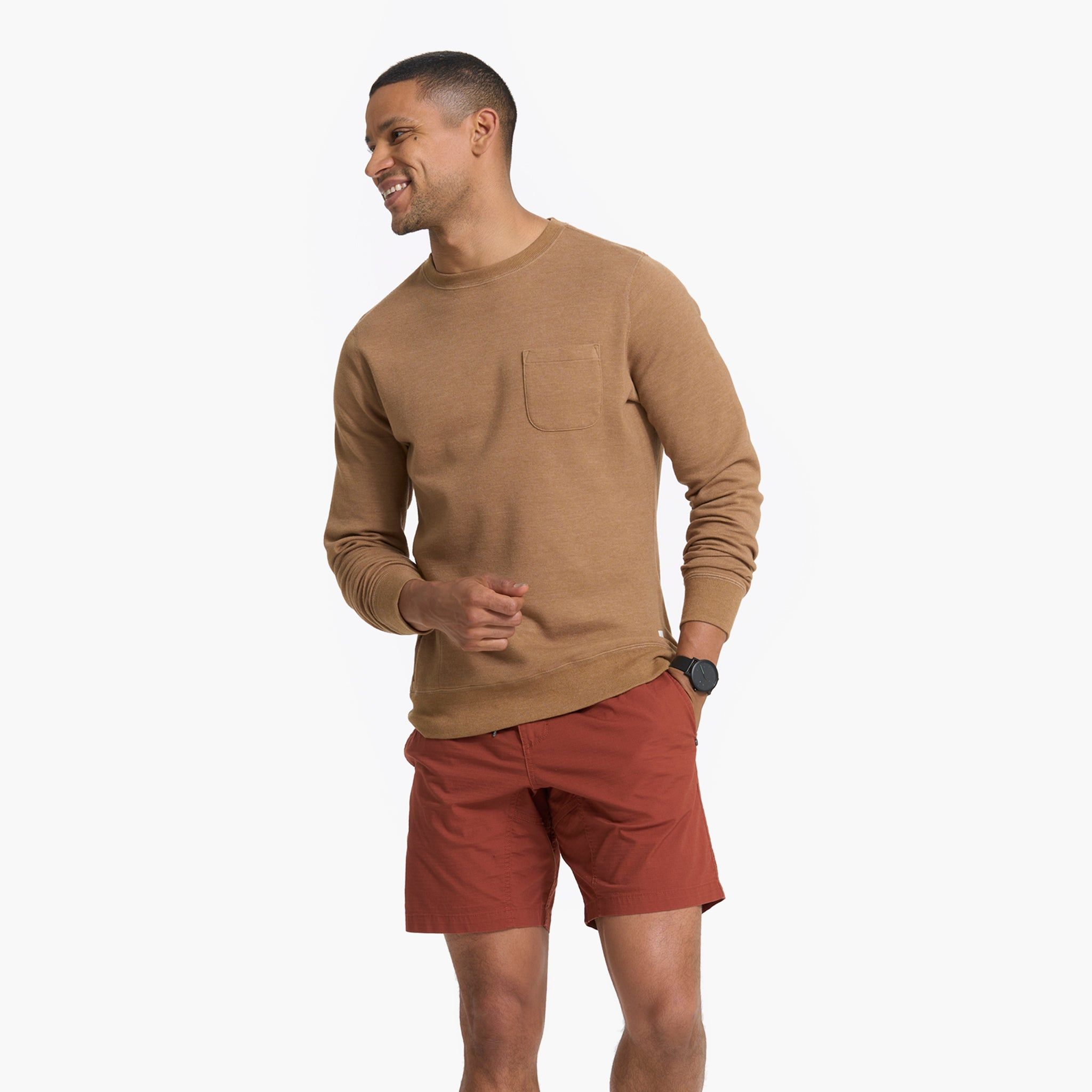 Jeffreys Pullover | Camel Heather sold by Vuori product image thumbnail 3
