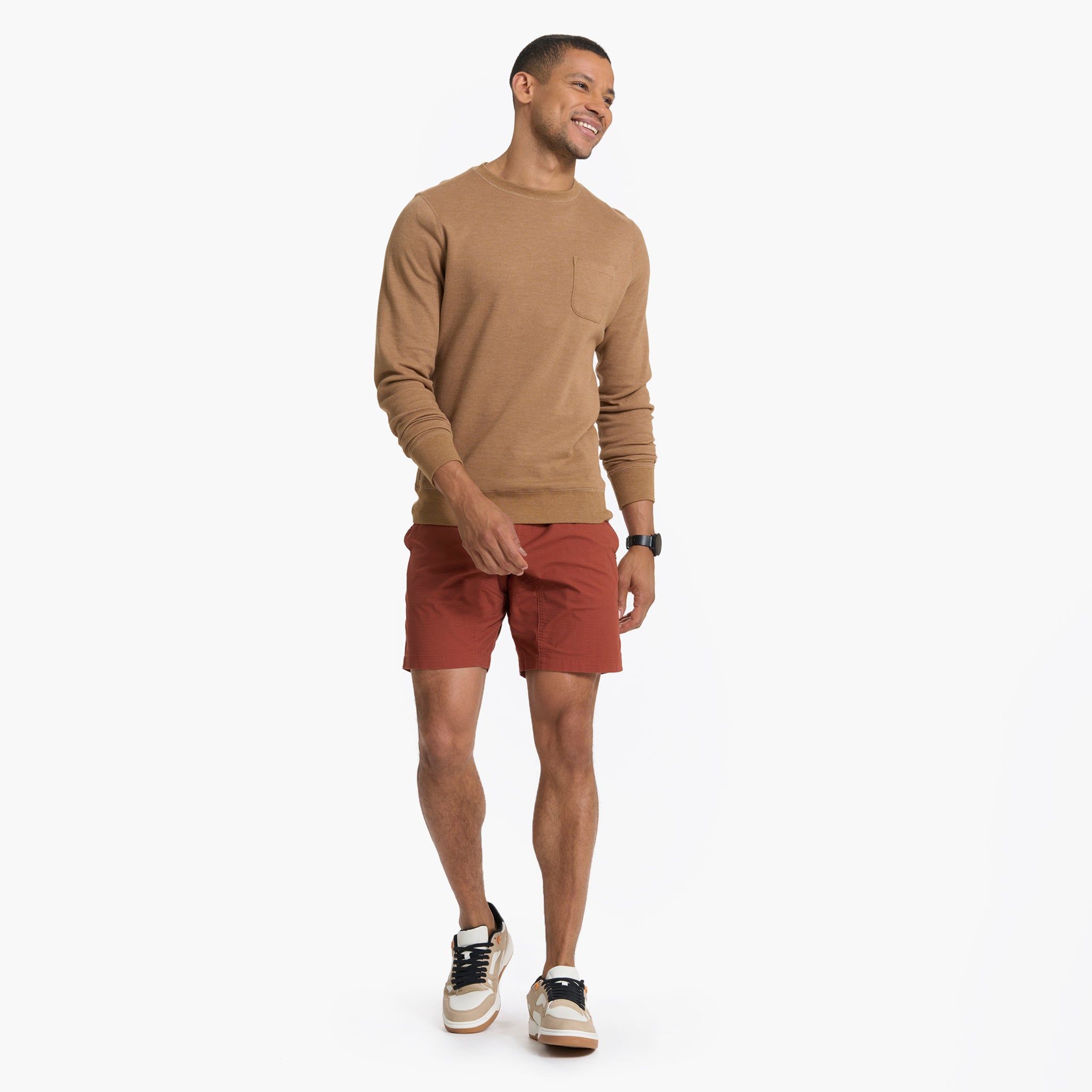 Jeffreys Pullover | Camel Heather sold by Vuori product image thumbnail 5