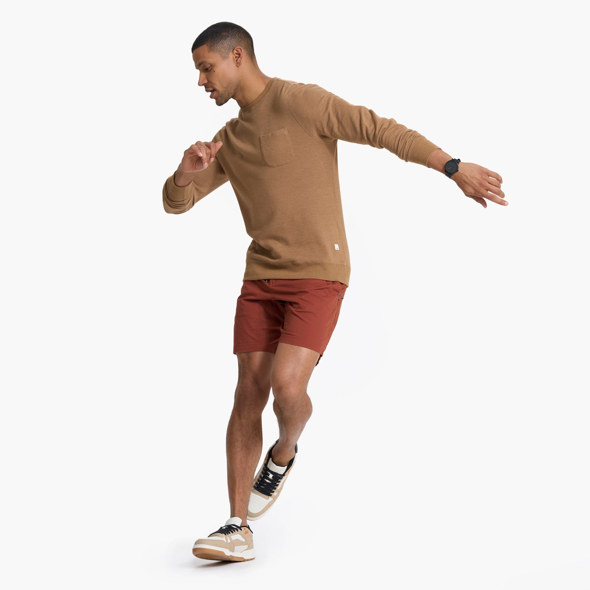 Jeffreys Pullover | Camel Heather sold by Vuori product image thumbnail 6