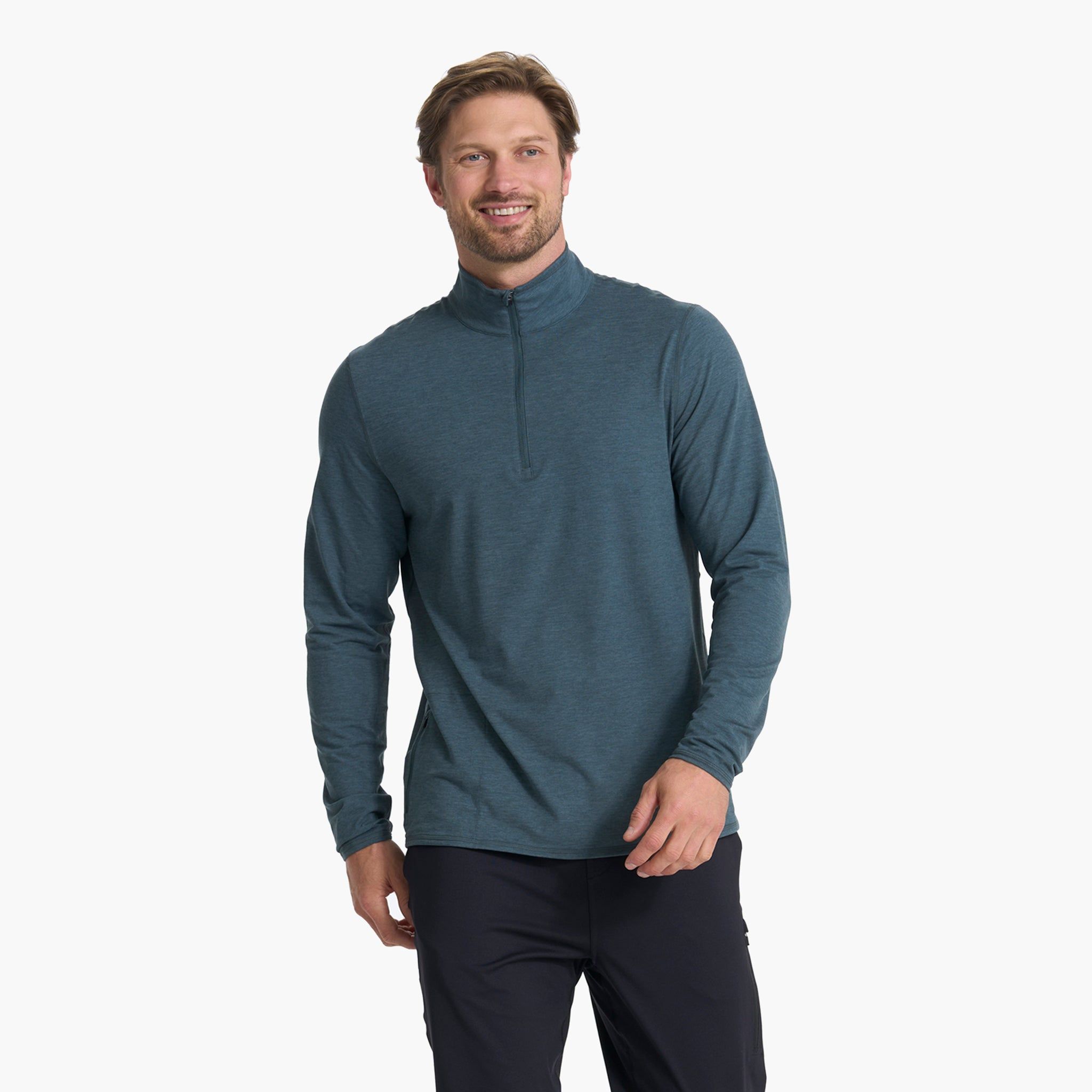 Ease Performance Half Zip | Stone Heather sold by Vuori product image thumbnail 2