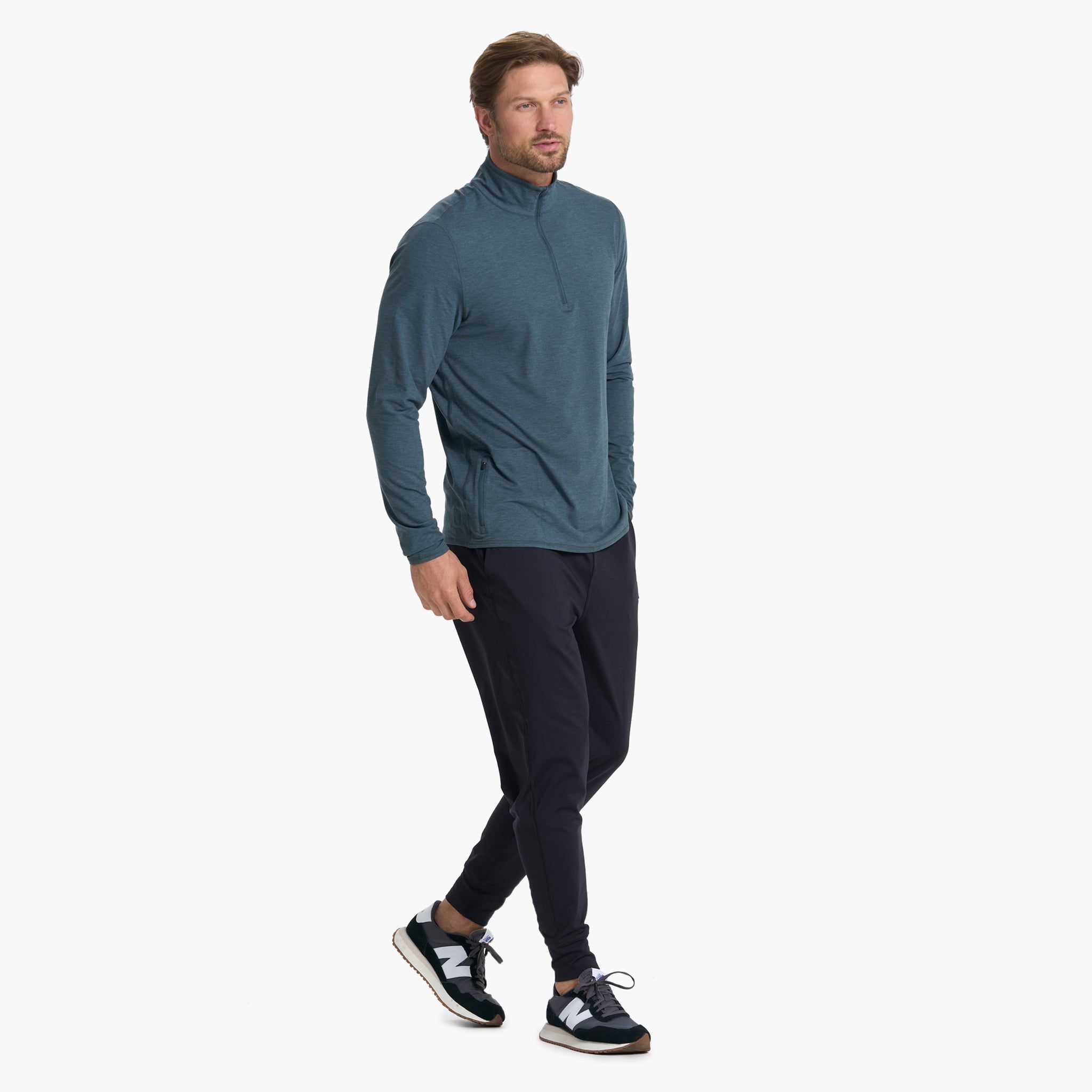 Ease Performance Half Zip | Stone Heather sold by Vuori product image thumbnail 5
