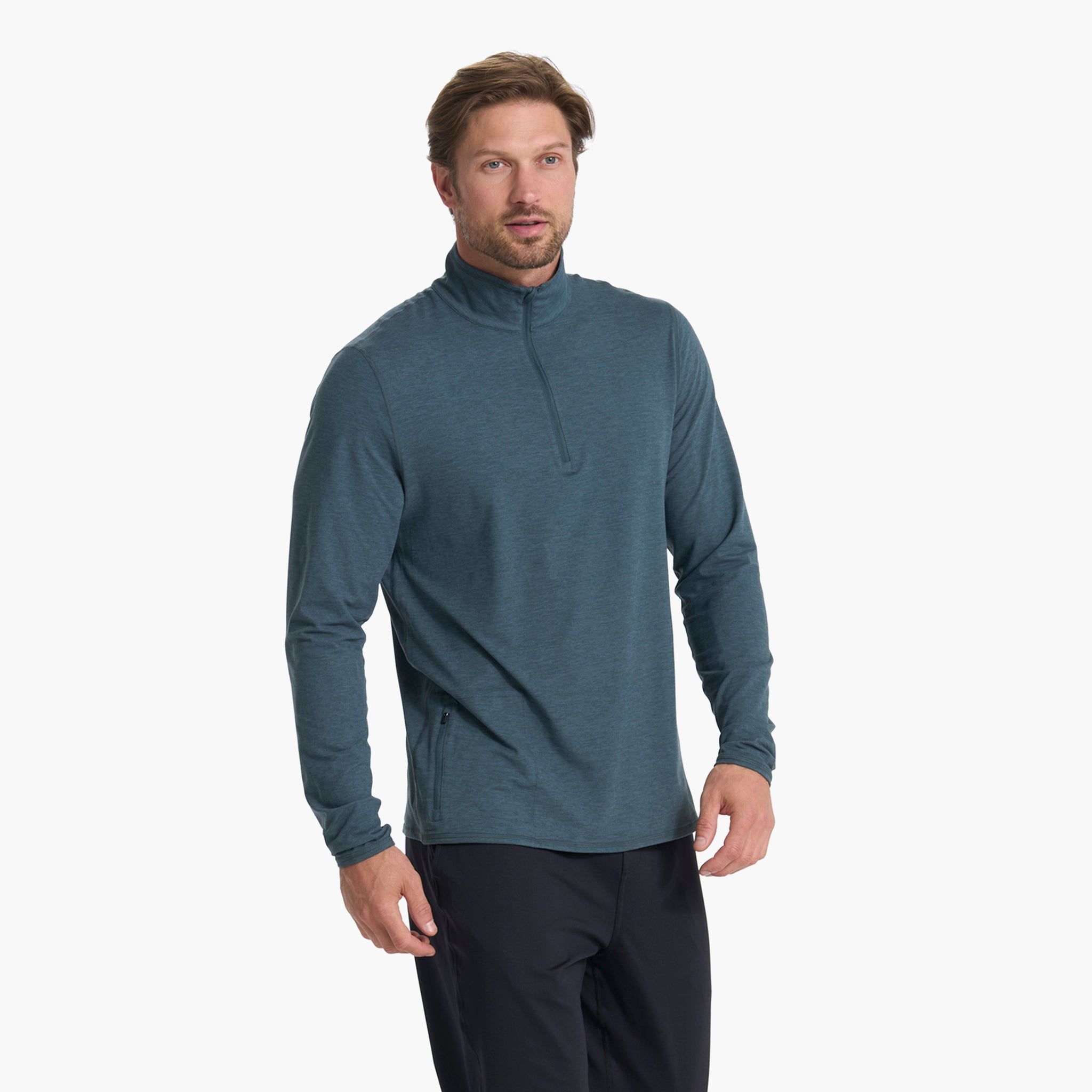 Ease Performance Half Zip | Stone Heather sold by Vuori product image thumbnail 4