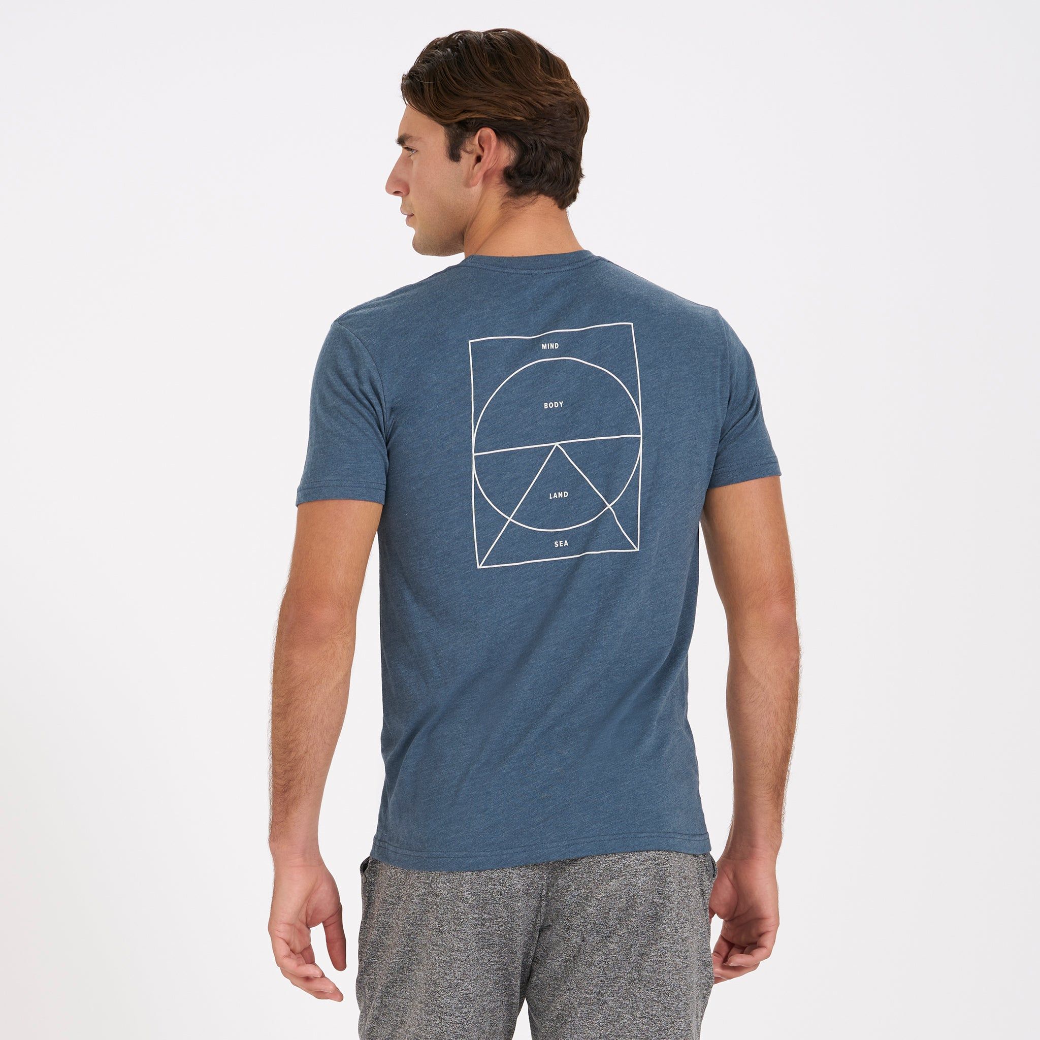 Mind Body Land Sea Tee | Indigo Heather sold by Vuori product image thumbnail 4