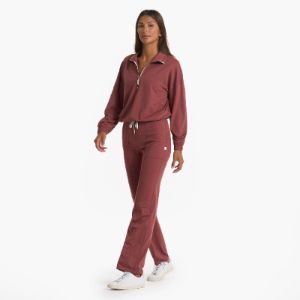 Halo Wide Leg Flare Pant | Rosewood Heather sold by Vuori