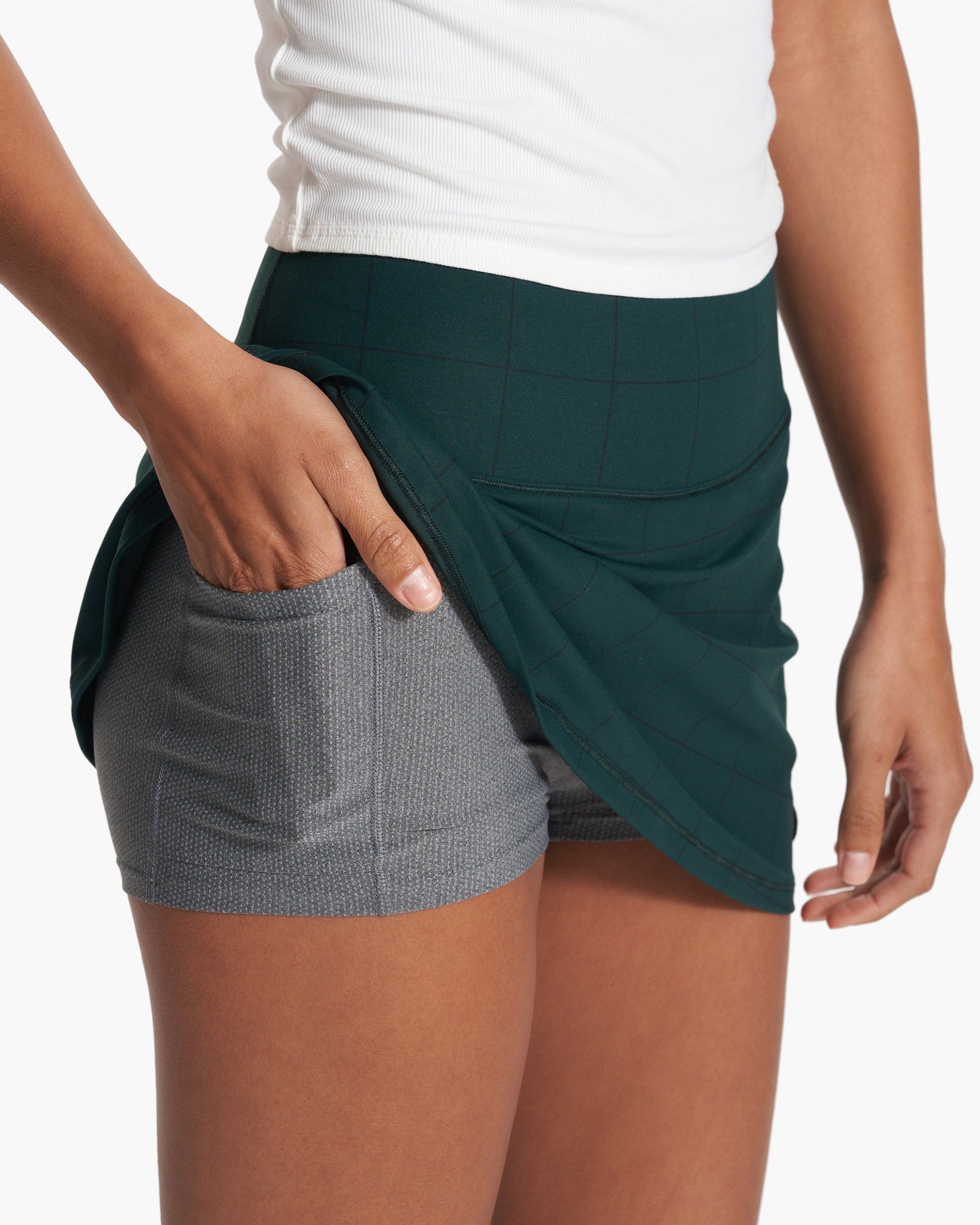 Volley Skirt | Grass Windowpane sold by Vuori product image thumbnail 7