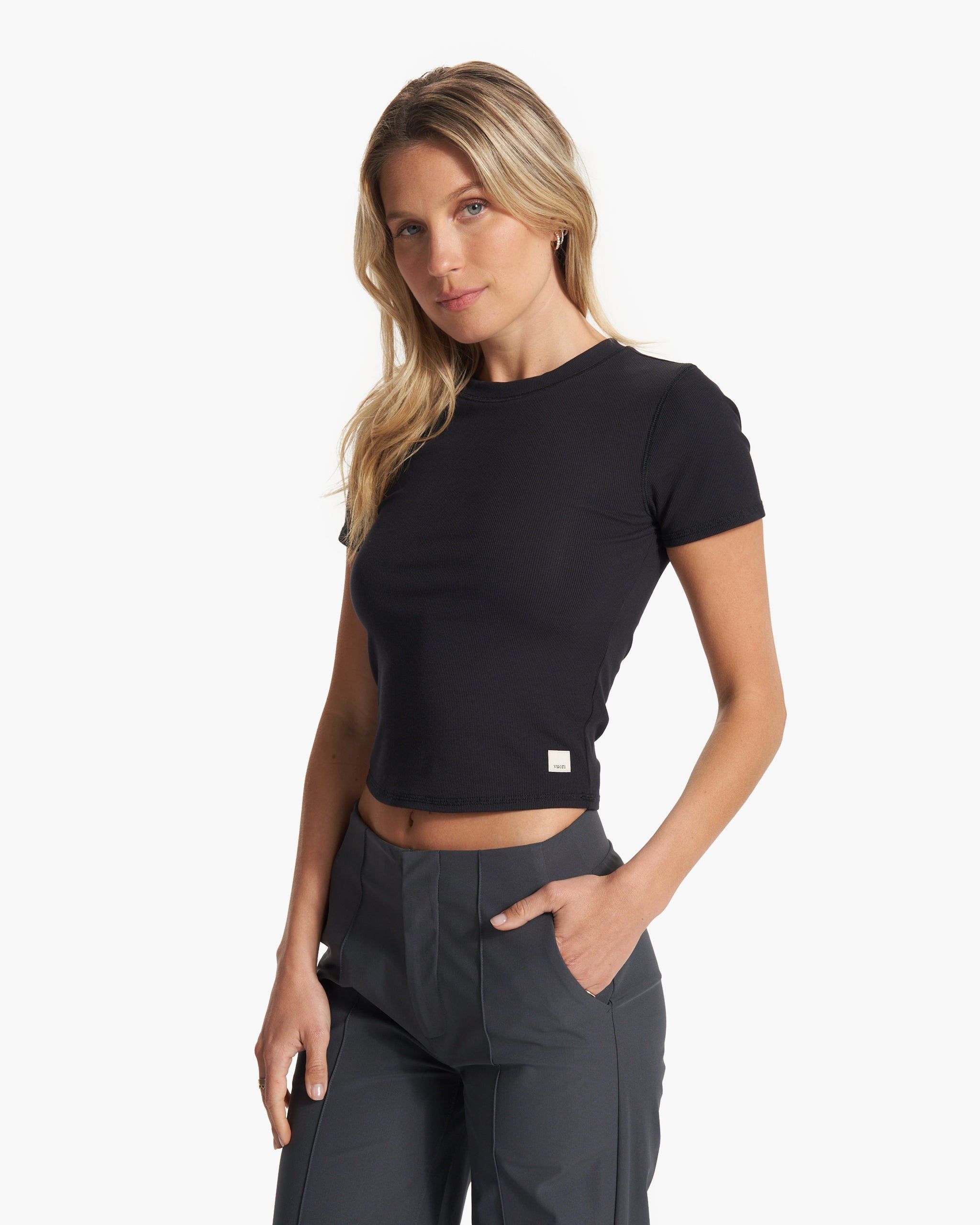 Pose Fitted Tee | Black sold by Vuori product image thumbnail 5