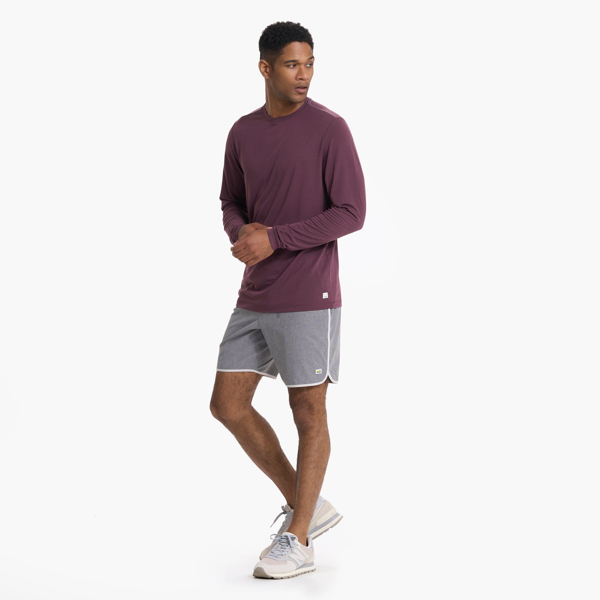 Long Sleeve Current Tech Tee | Chestnut sold by Vuori product image thumbnail 5
