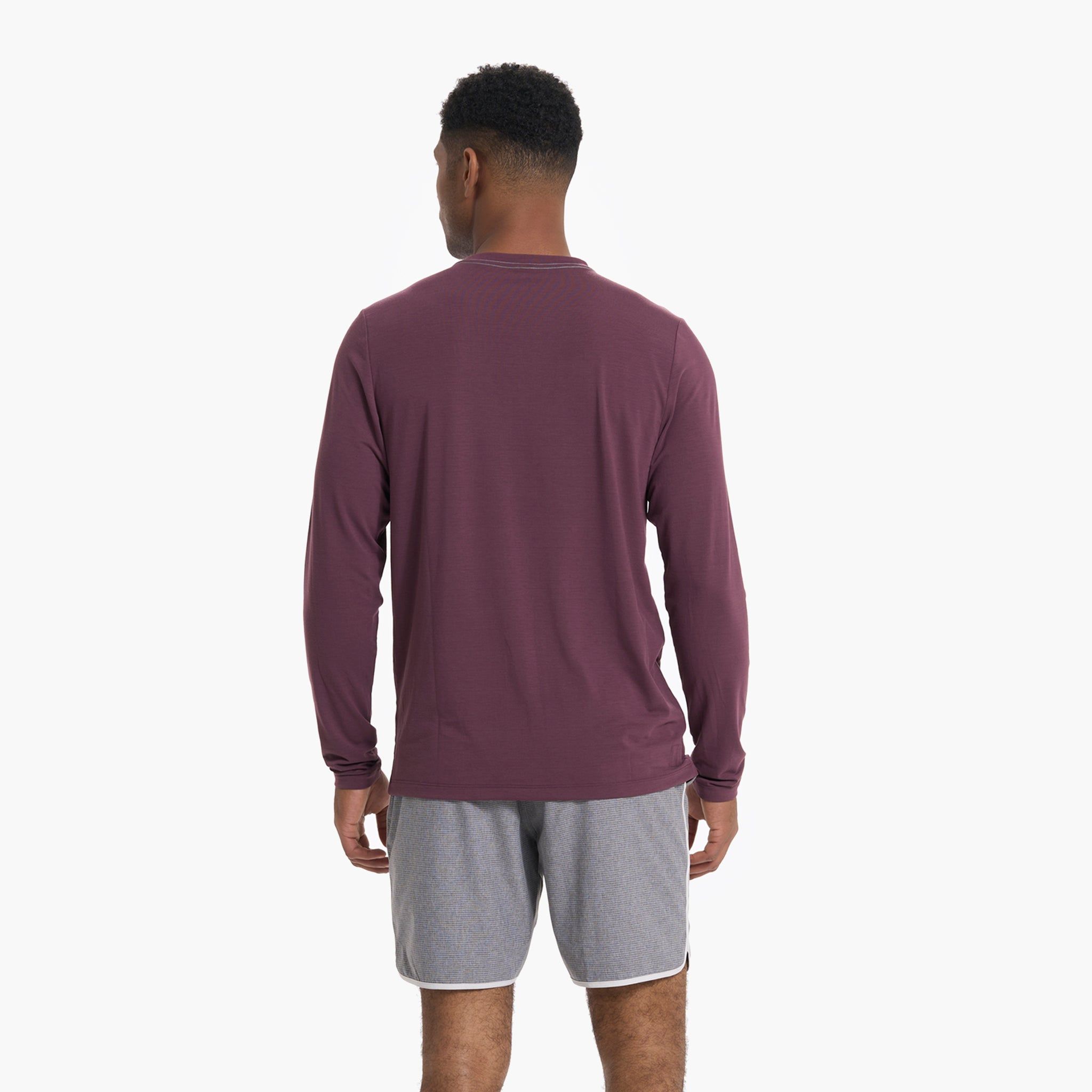 Long Sleeve Current Tech Tee | Chestnut sold by Vuori product image thumbnail 4