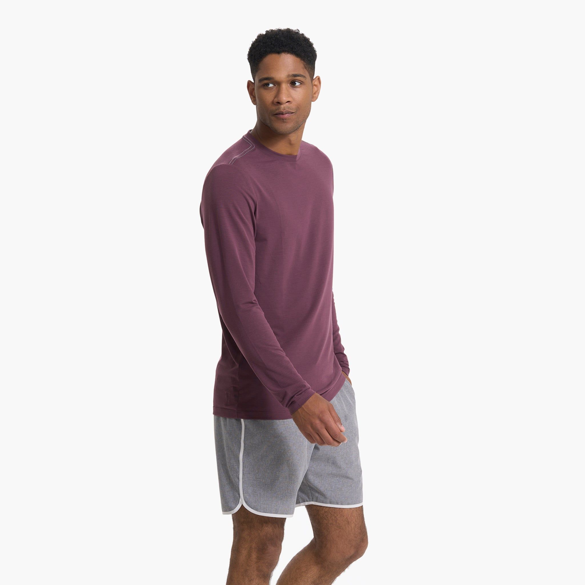 Long Sleeve Current Tech Tee | Chestnut sold by Vuori product image thumbnail 3