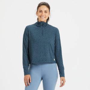 Crescent Half Zip | Indigo Heather sold by Vuori