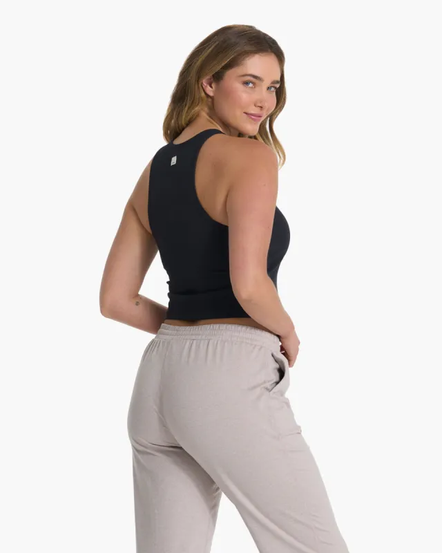 Elevation Plyo Tank | Black Heather sold by Vuori