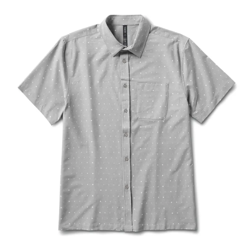 Short-Sleeve Bridge Button Down | Grey Moon Phase sold by Vuori