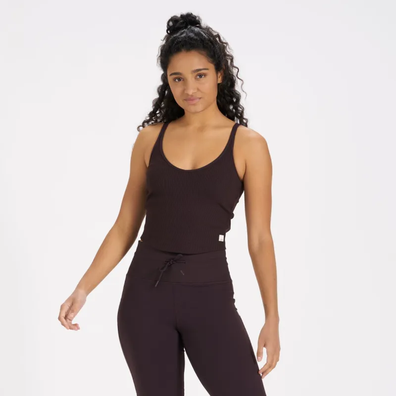 Rib Crop Tank | Dark Cherry sold by Vuori