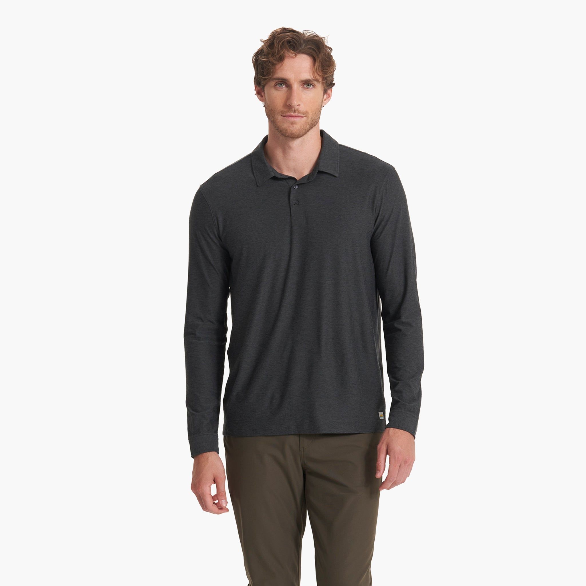 Long Sleeve Strato Tech Polo | Charcoal Heather sold by Vuori product image thumbnail 2