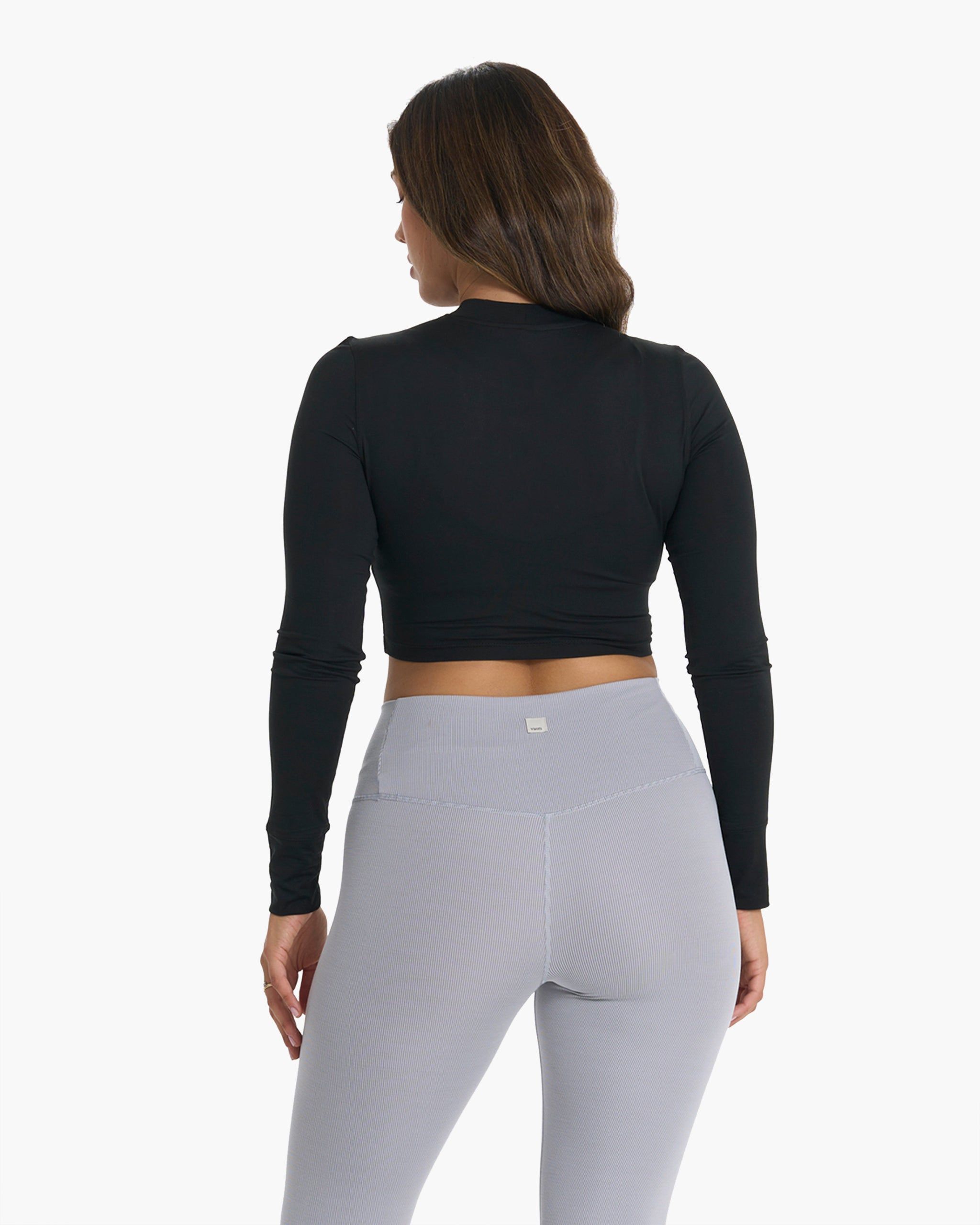 Long-Sleeve Lux Crop Tee | Black sold by Vuori product image thumbnail 8